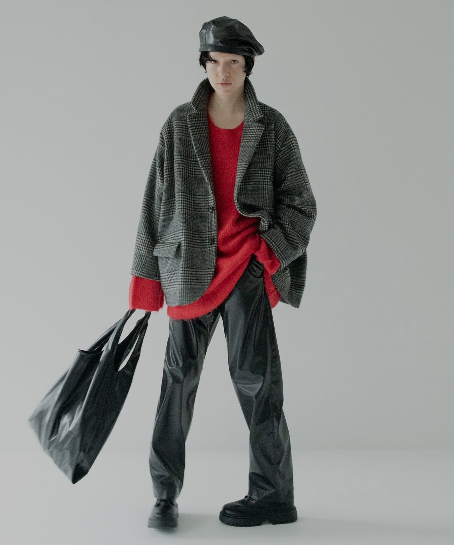 vegan leather beret
