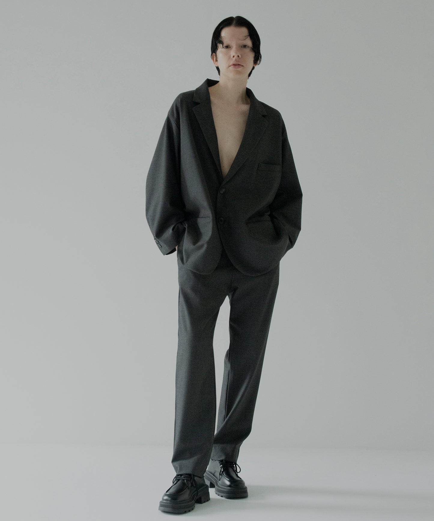 gabardine tapered slacks