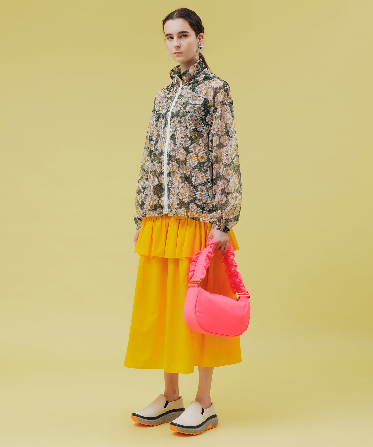 PRINT MESH ZIPUP PARKA
