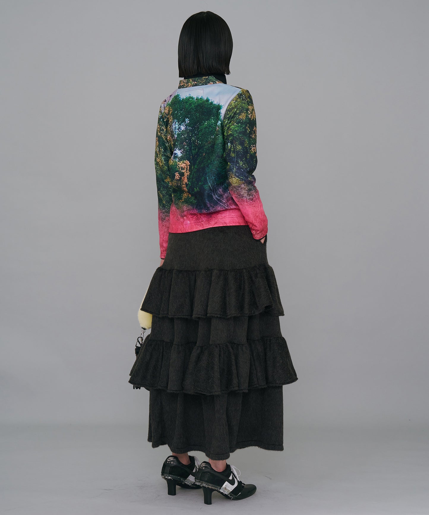 MOHAIR TIERED SKIRT