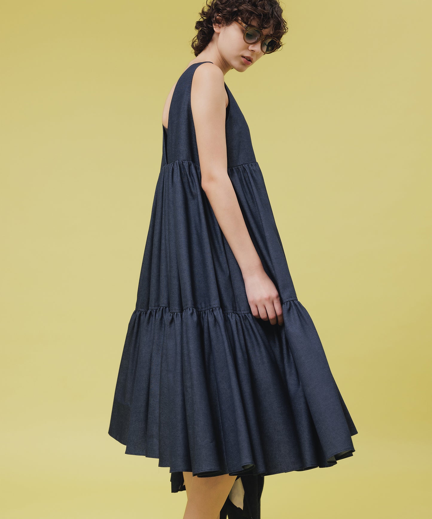 2FACE FLARE DENIM ONE-PIECE