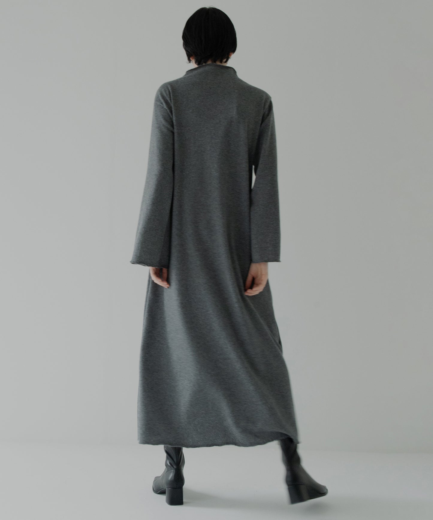 soft wool bottle neck dress