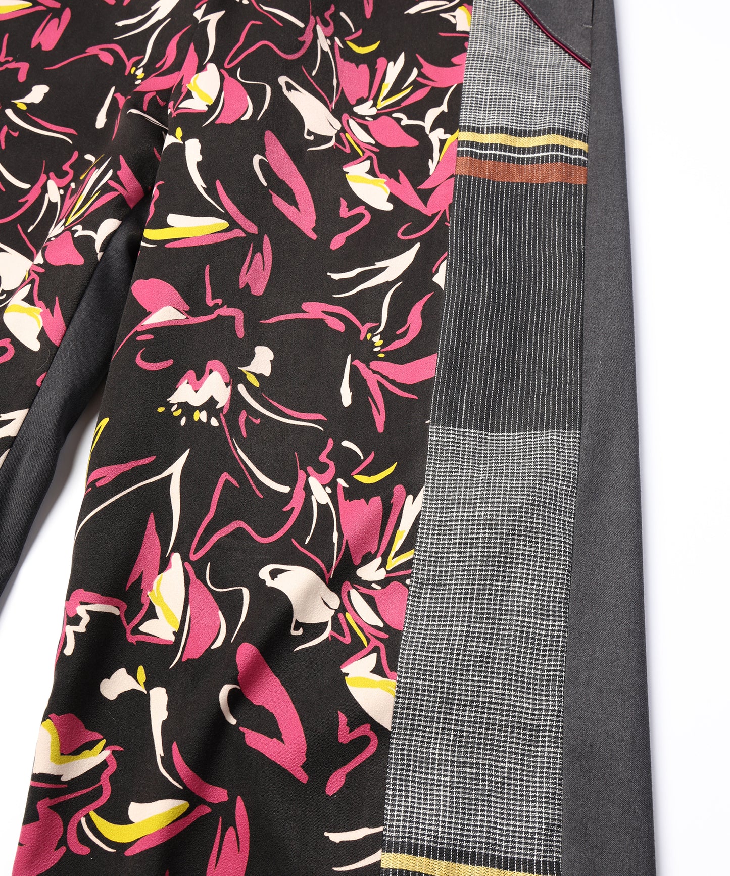 ANLIO × YEAH RIGHT!! Patchwork Wide Easy Pants(Charcoal)