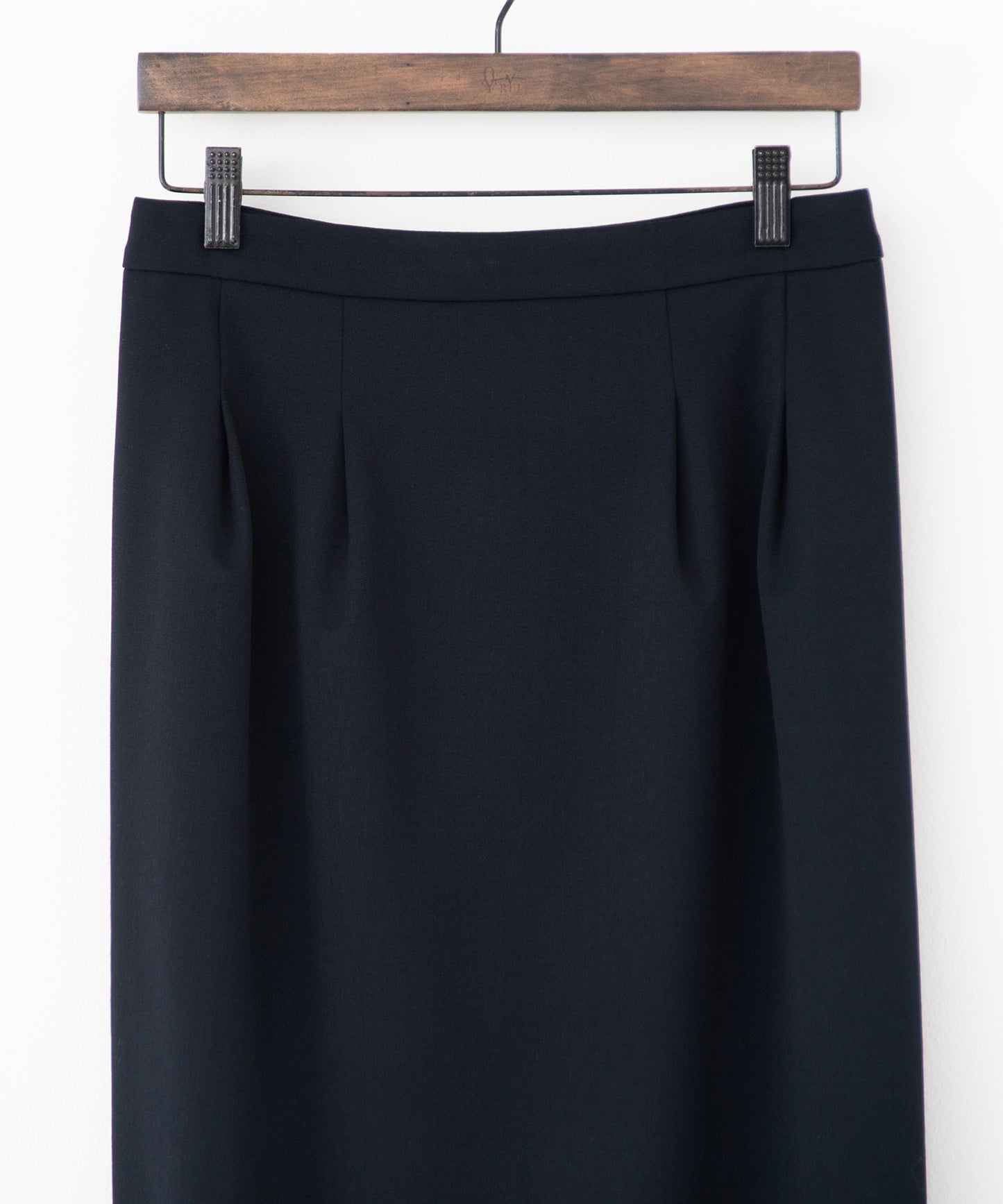 gabardine tuck pencil skirt