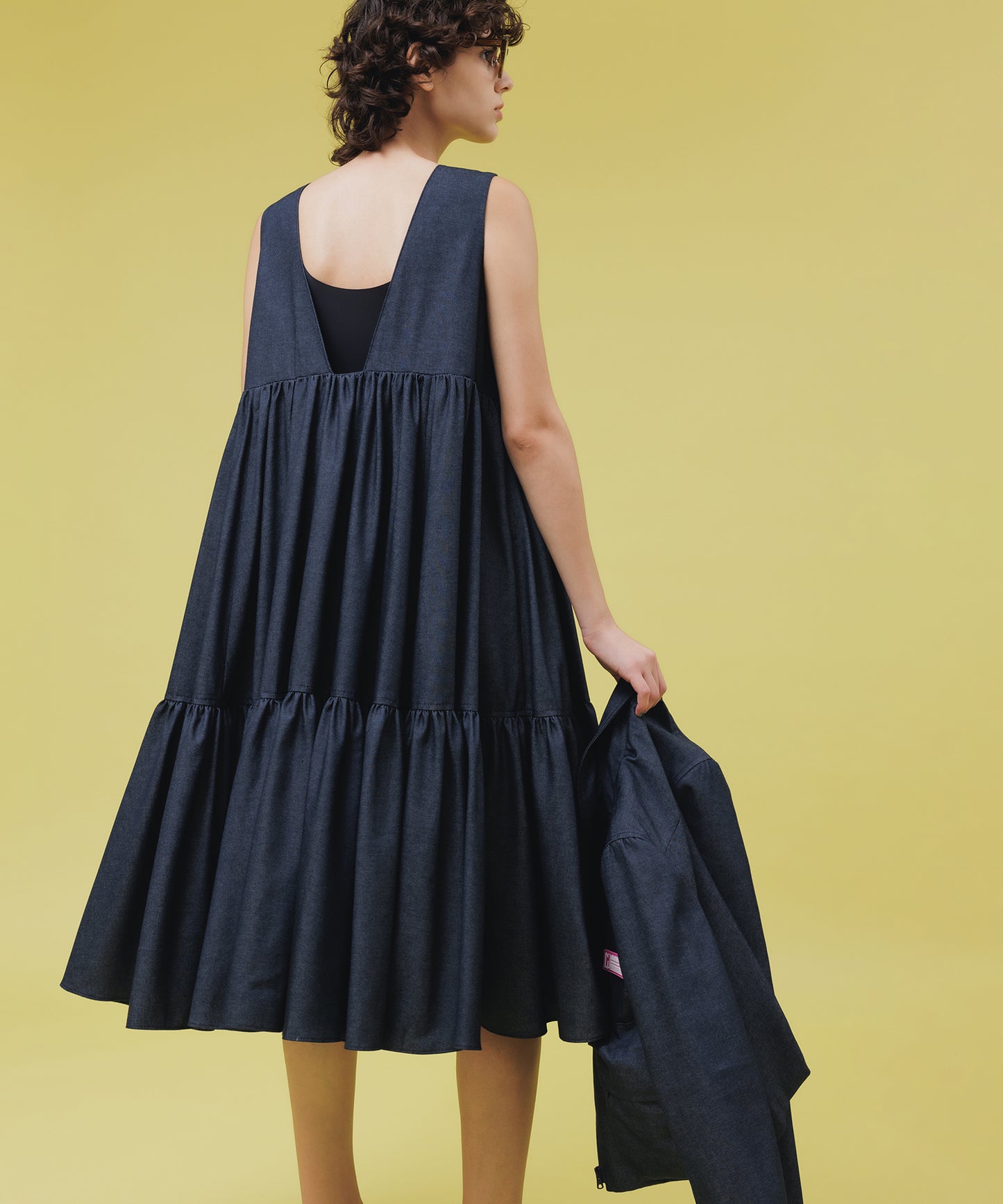 2FACE FLARE DENIM ONE-PIECE