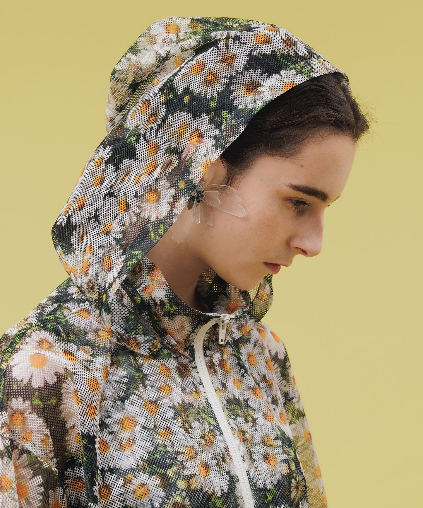 PRINT MESH ZIPUP PARKA