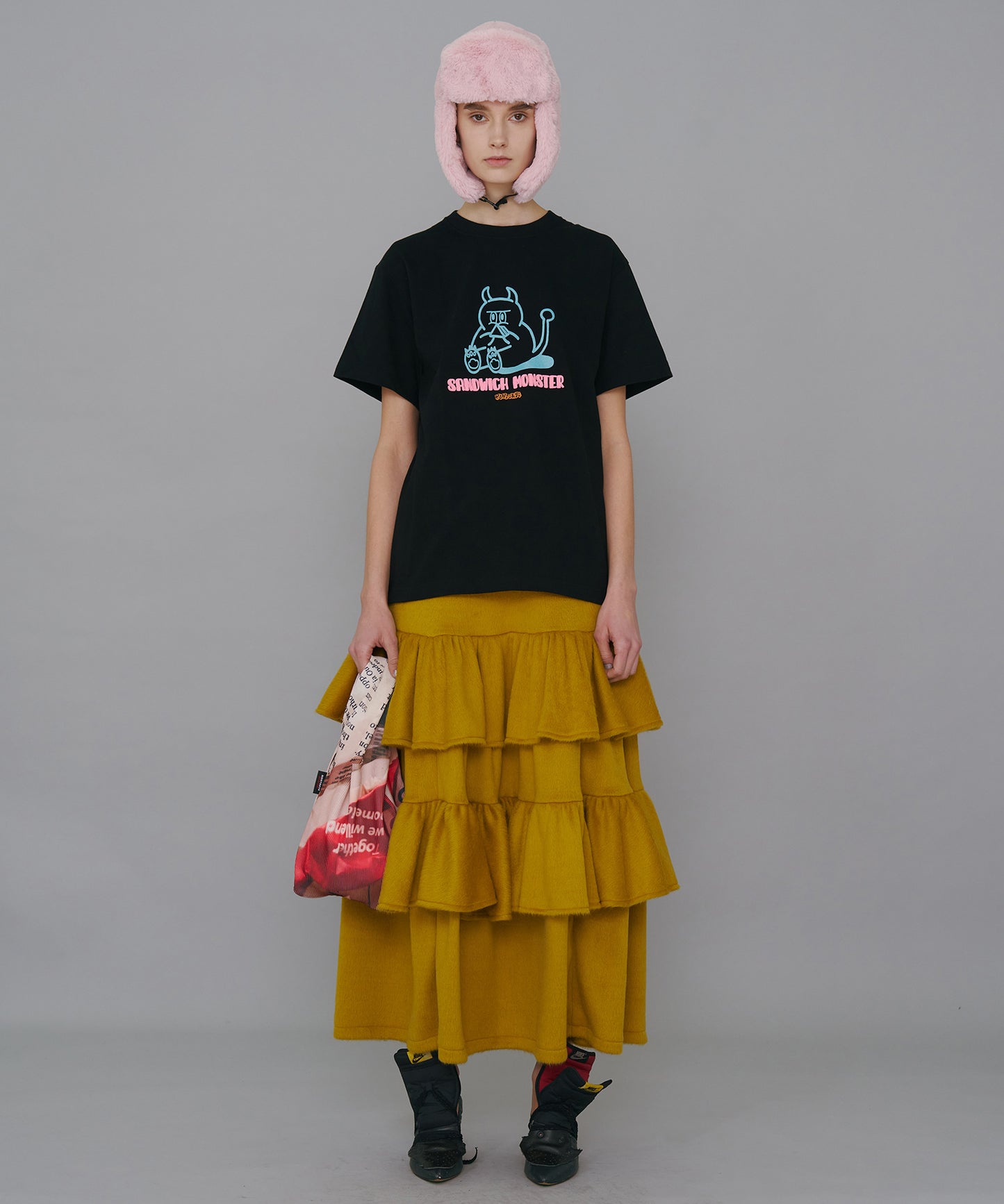 MOHAIR TIERED SKIRT