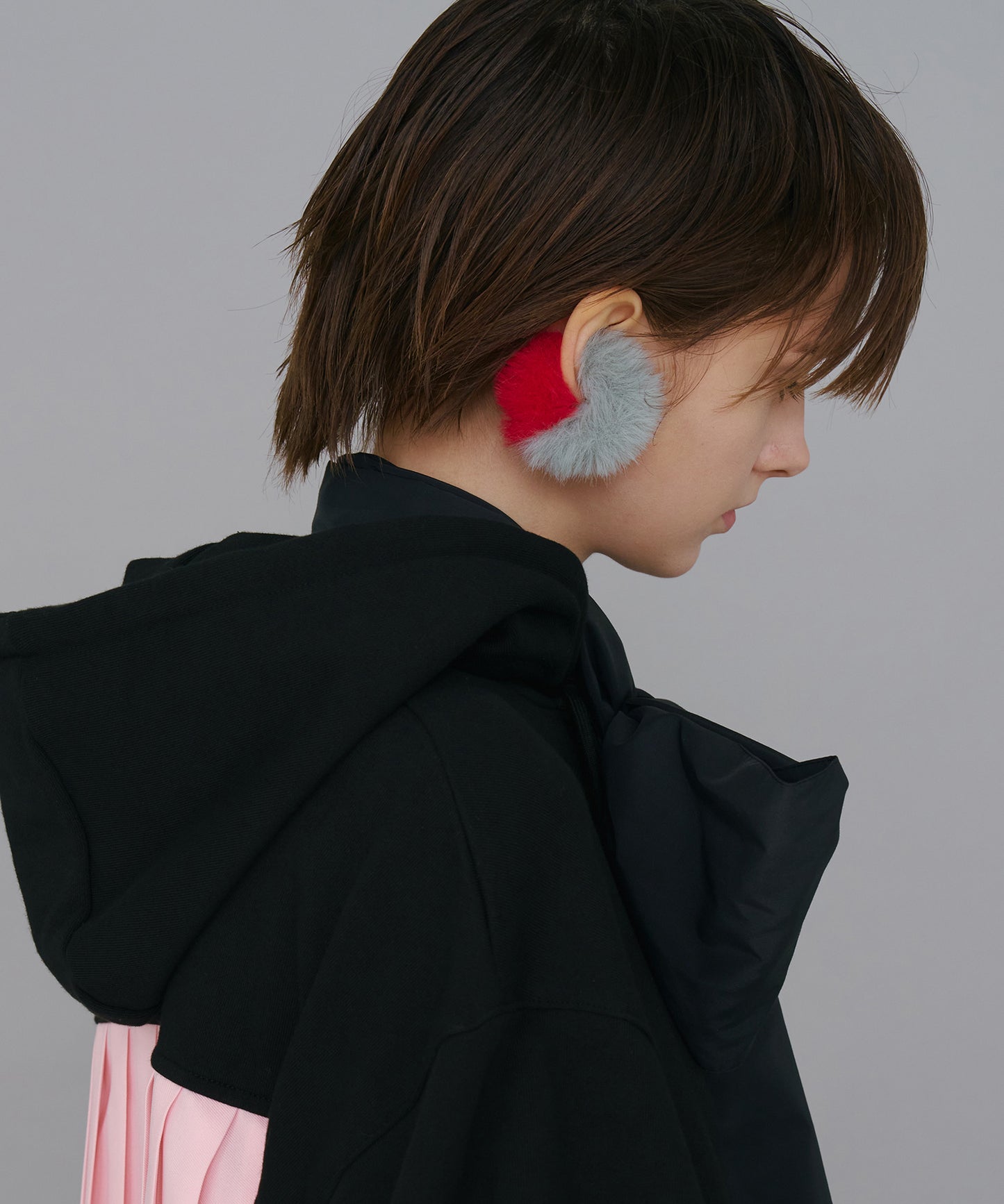 BICOLOR FUR EAR CUFF
