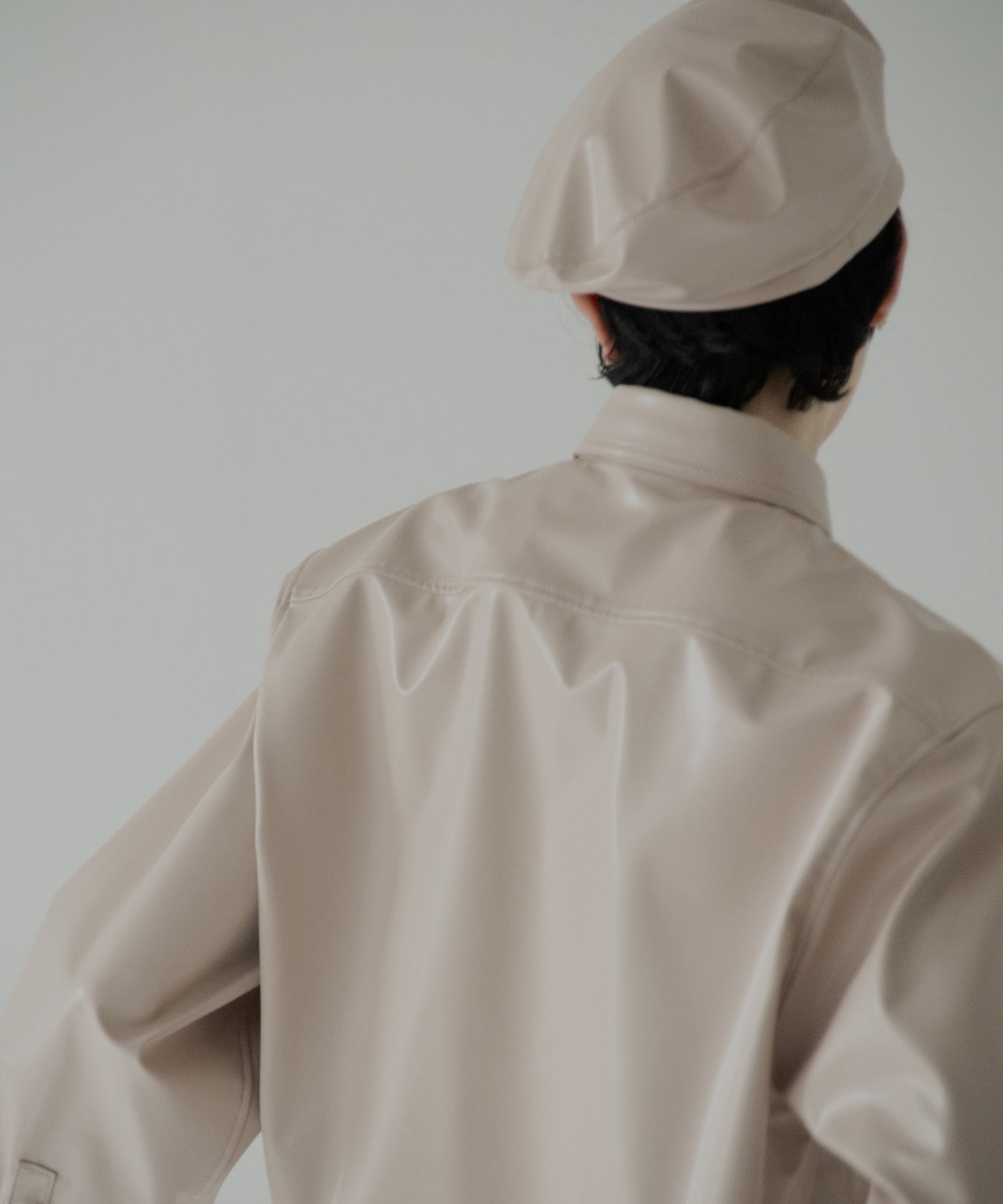 vegan leather beret