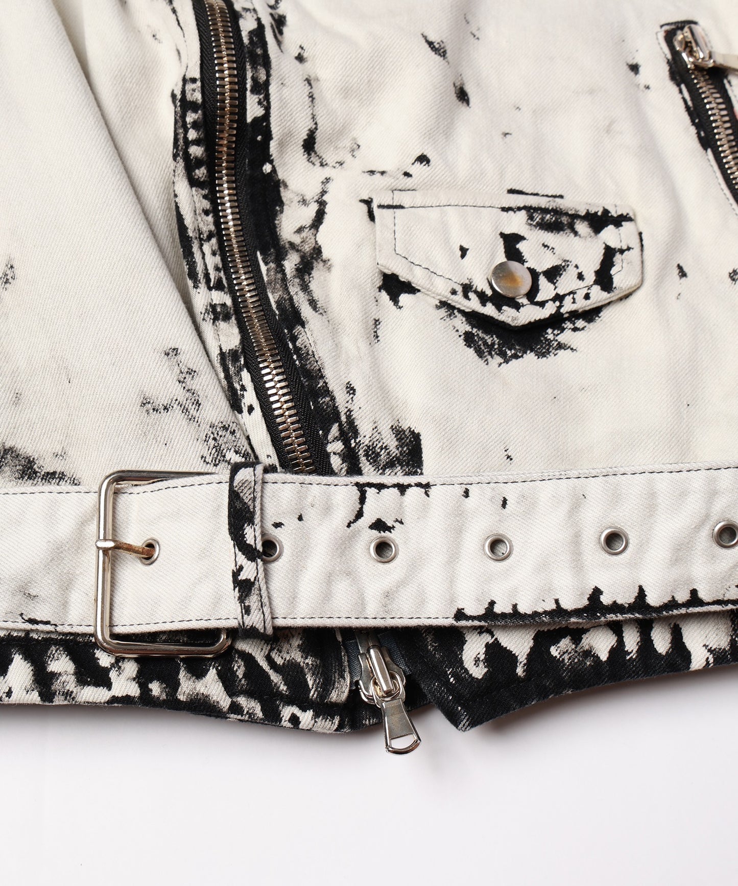 BLACK BLEACH W RIDERS BLOUSON
