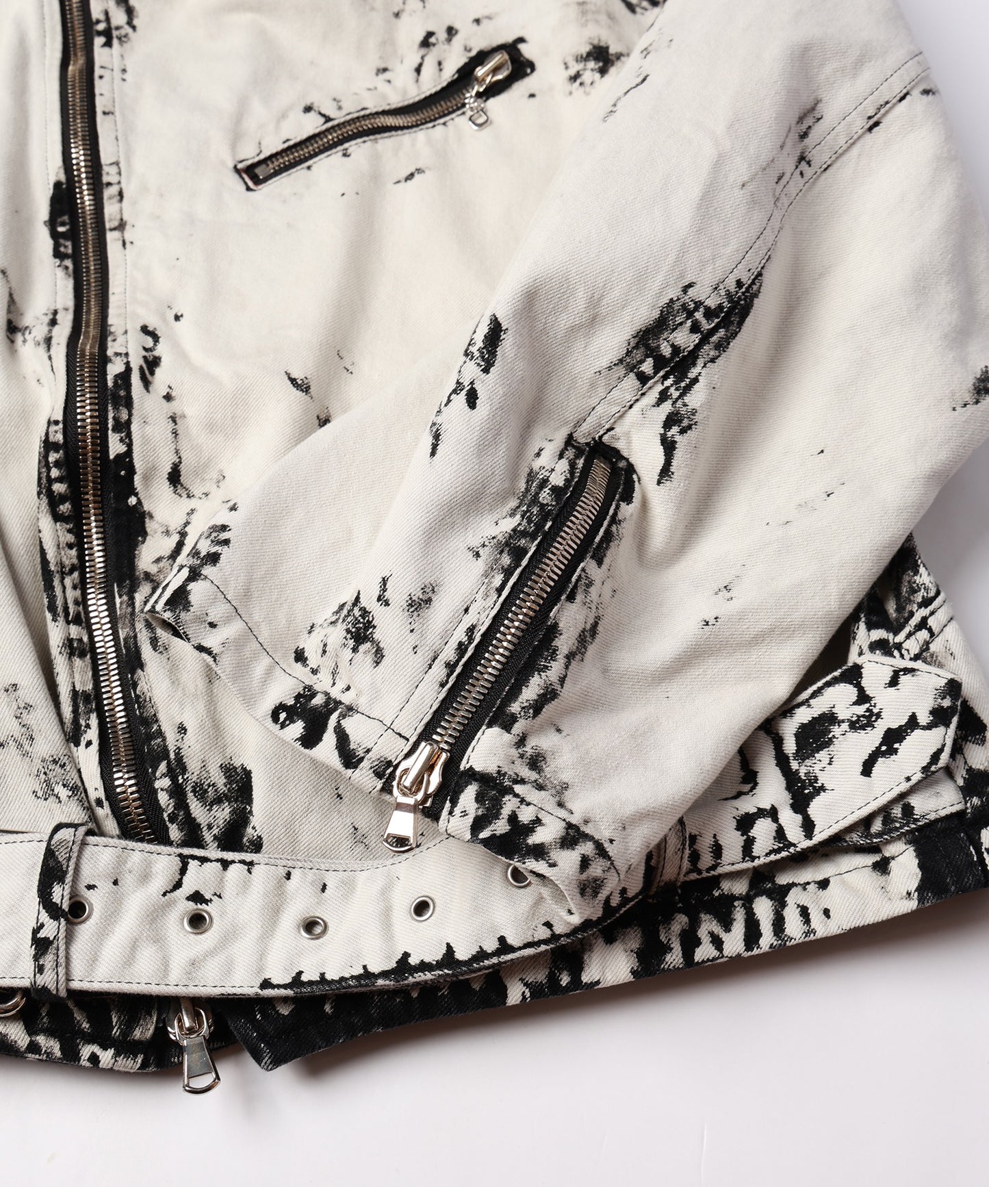 BLACK BLEACH W RIDERS BLOUSON