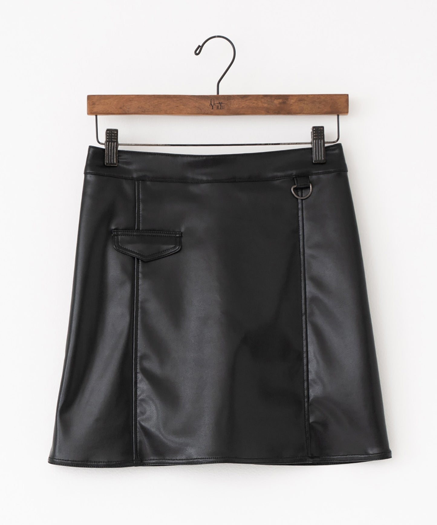 vegan leather short skirt