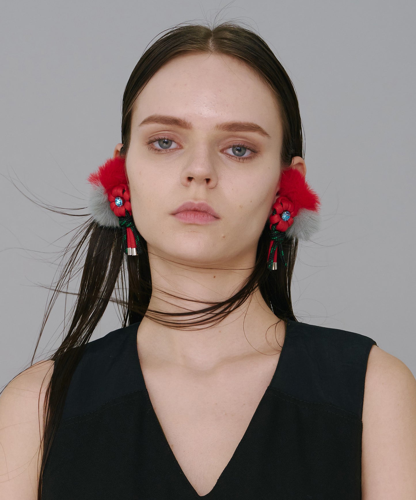 BICOLOR FUR EAR CUFF