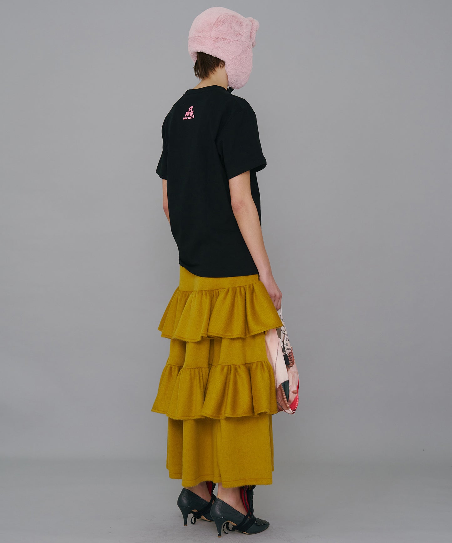 MOHAIR TIERED SKIRT