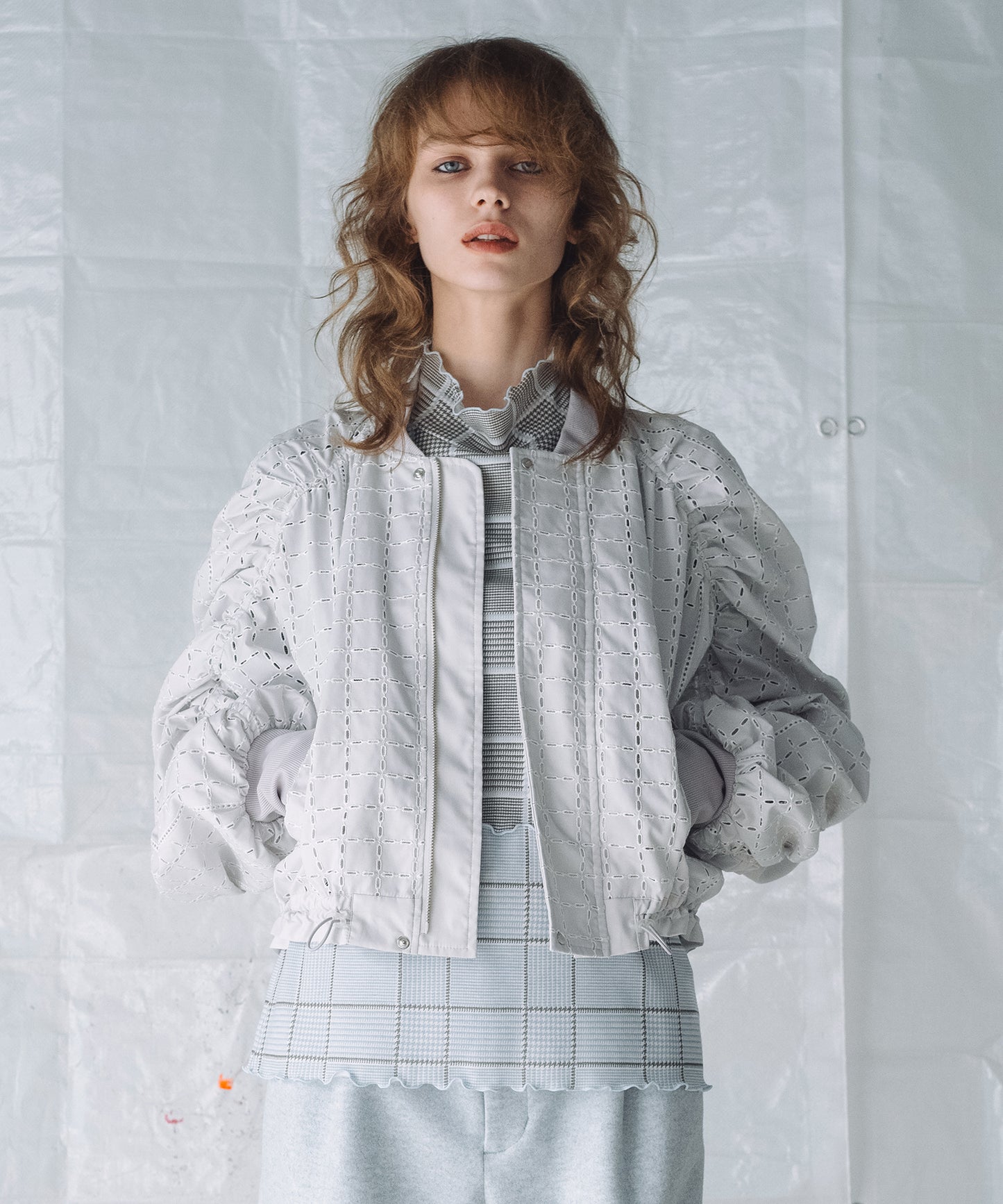 CHECK LACE BLOUSON / チェックレース ブルゾン
