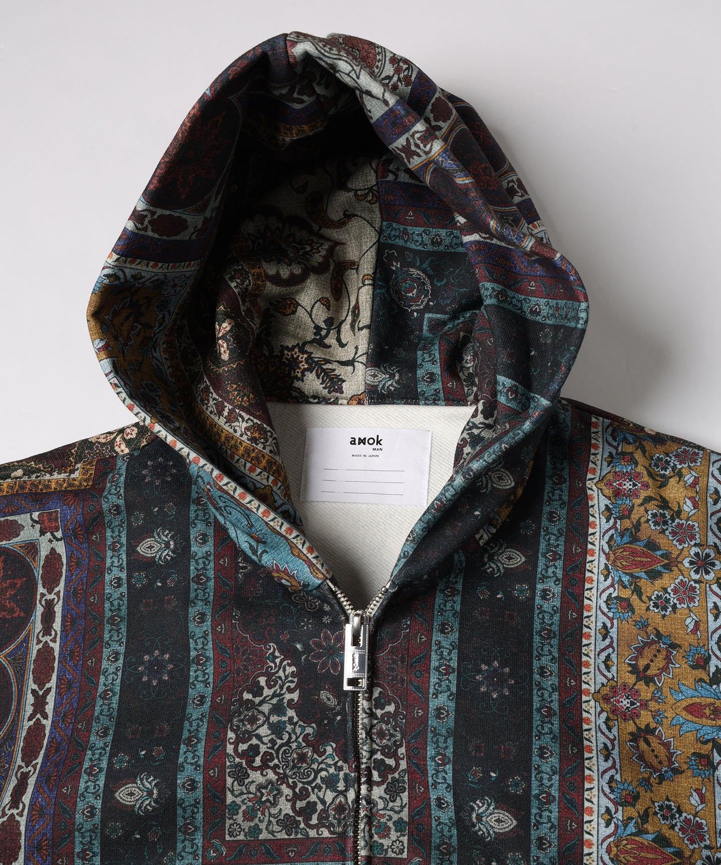 PERSIAN PRINTED ZIPUP HOODIE