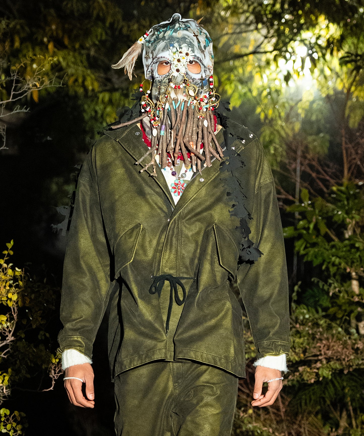 FLOCKING ECO LEATHER COAT【8月下旬】