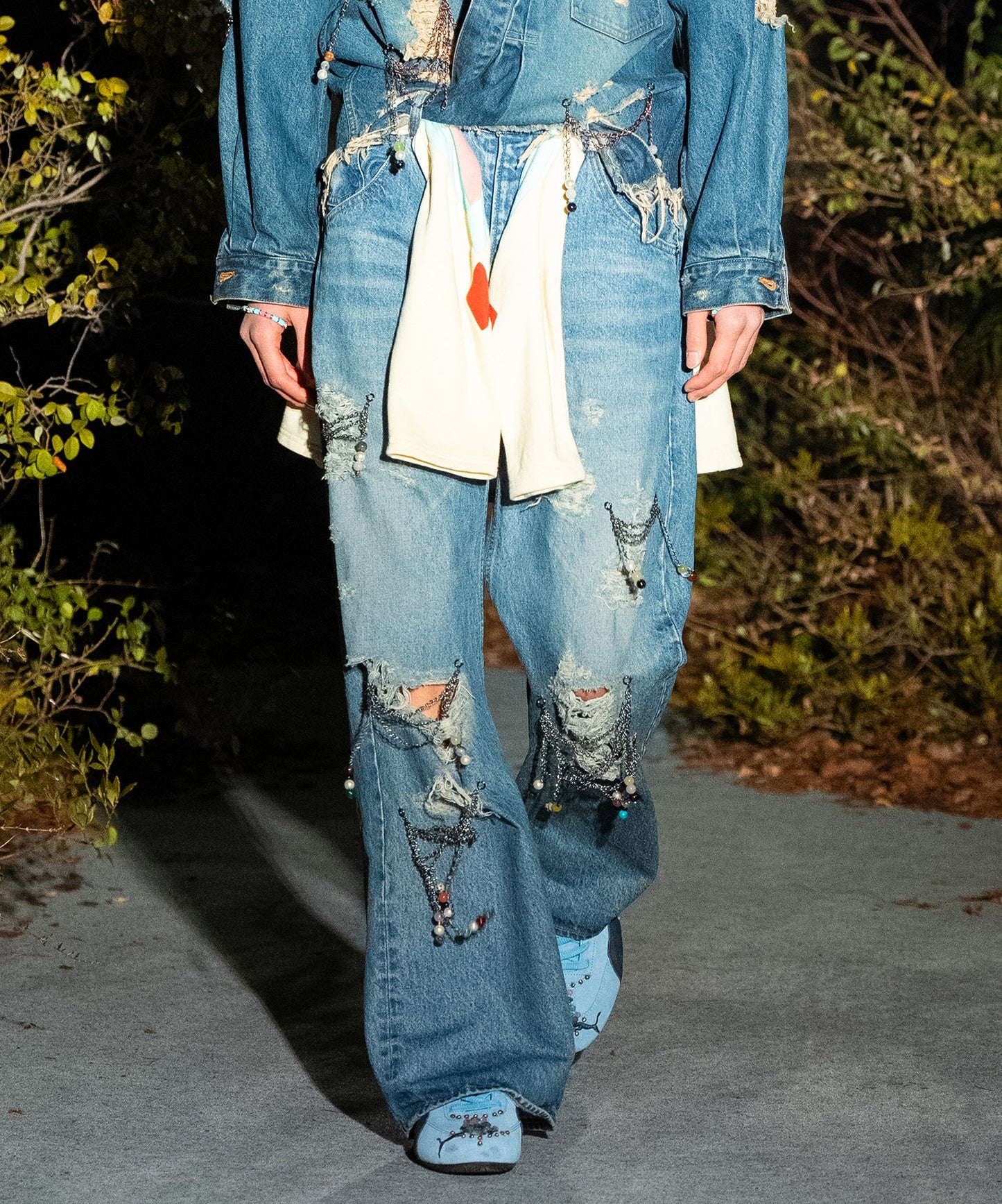 CHAIN DAMEGE DENIM PANTS【8月下旬】