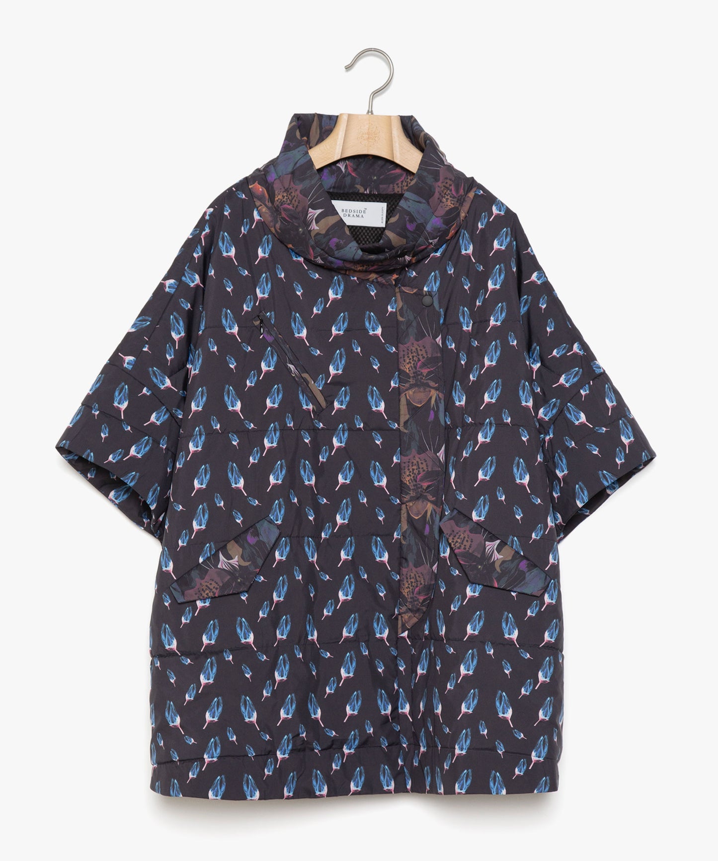 Flower Down Poncho Jacket