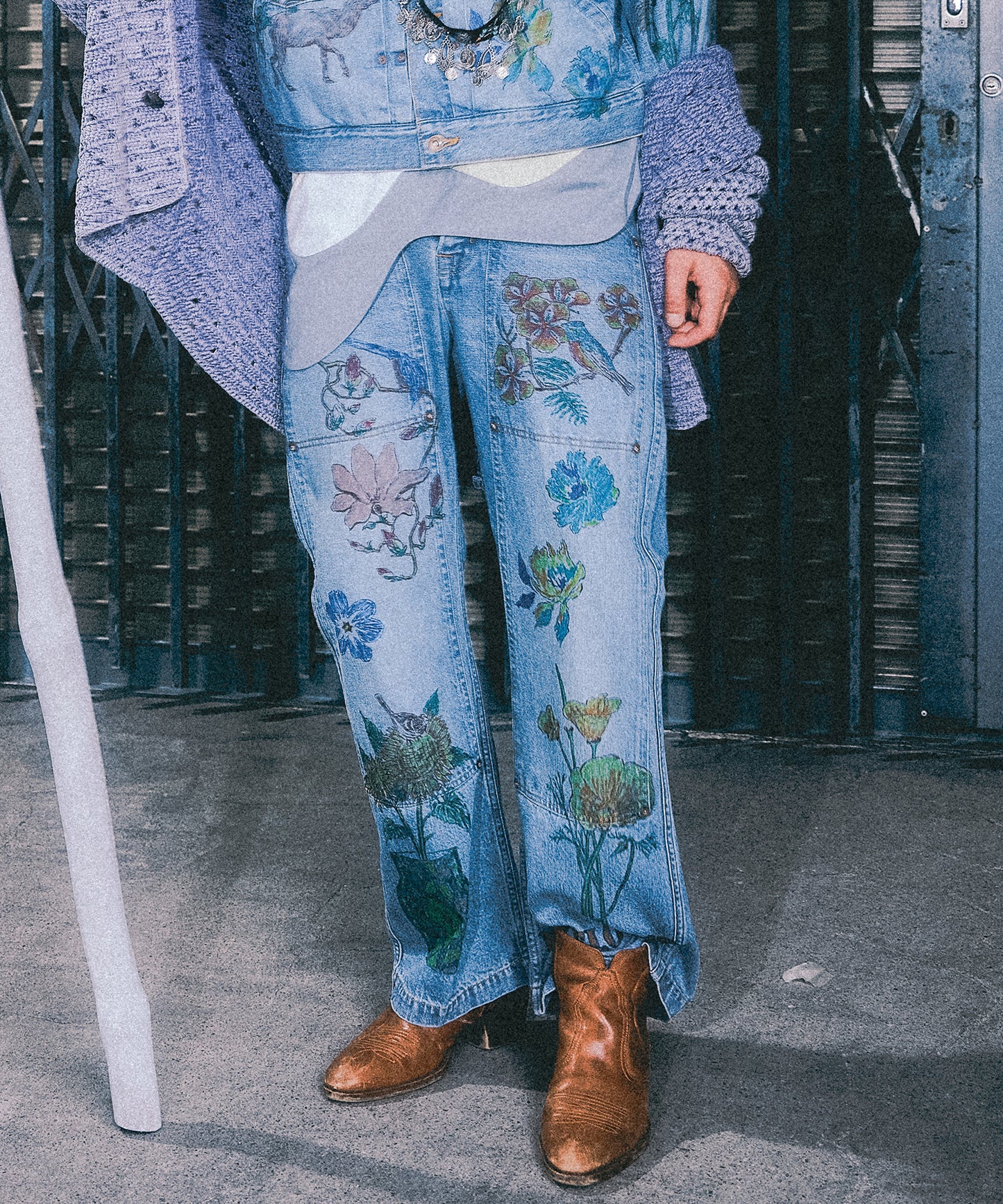 HAND-PAINT DENIM PANTS