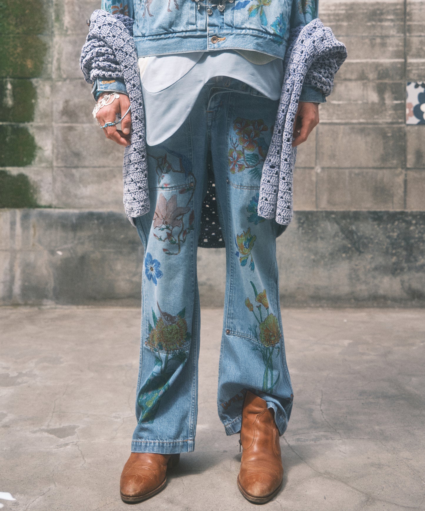 HAND-PAINT DENIM PANTS