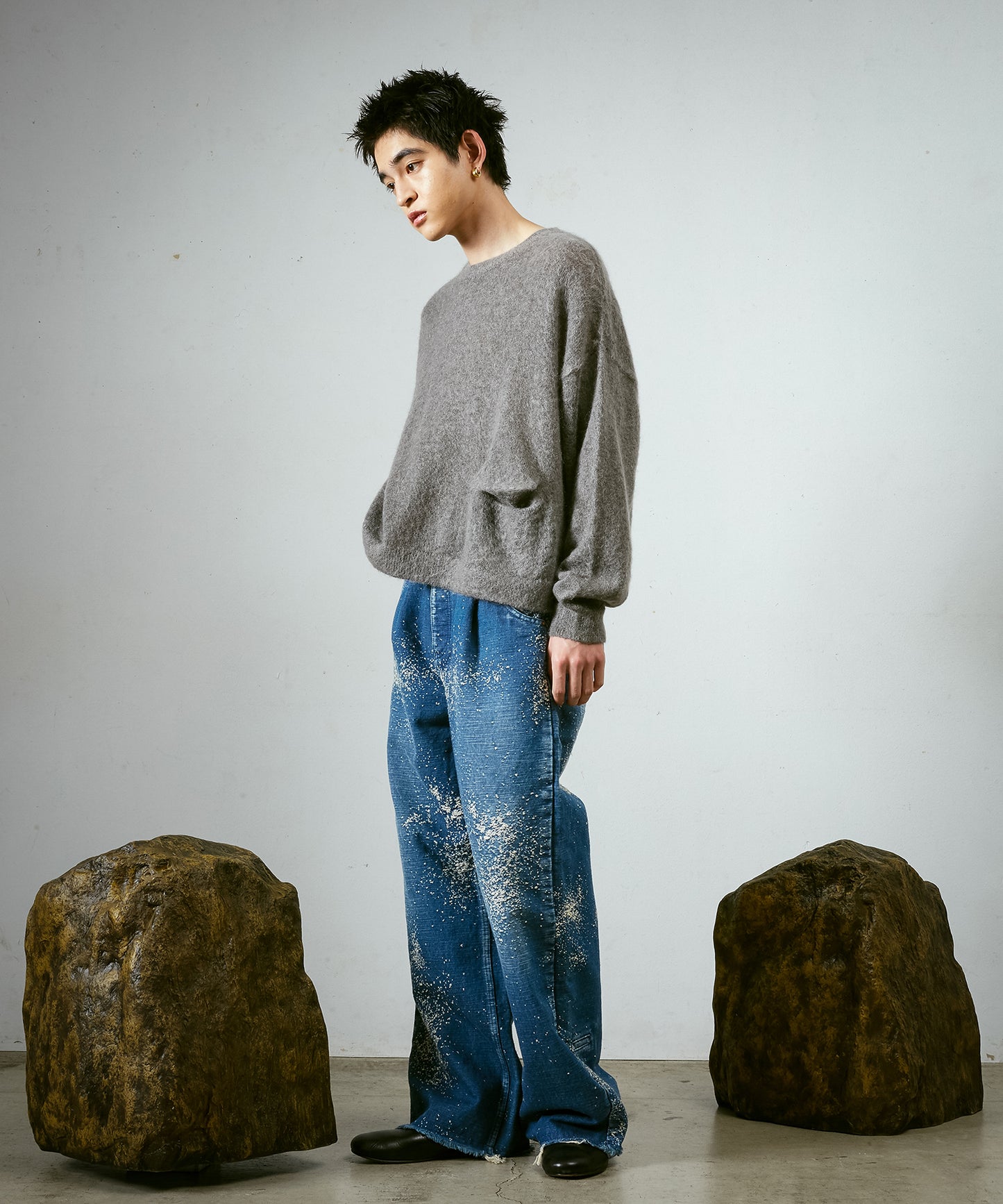 モヘアショートニットPO