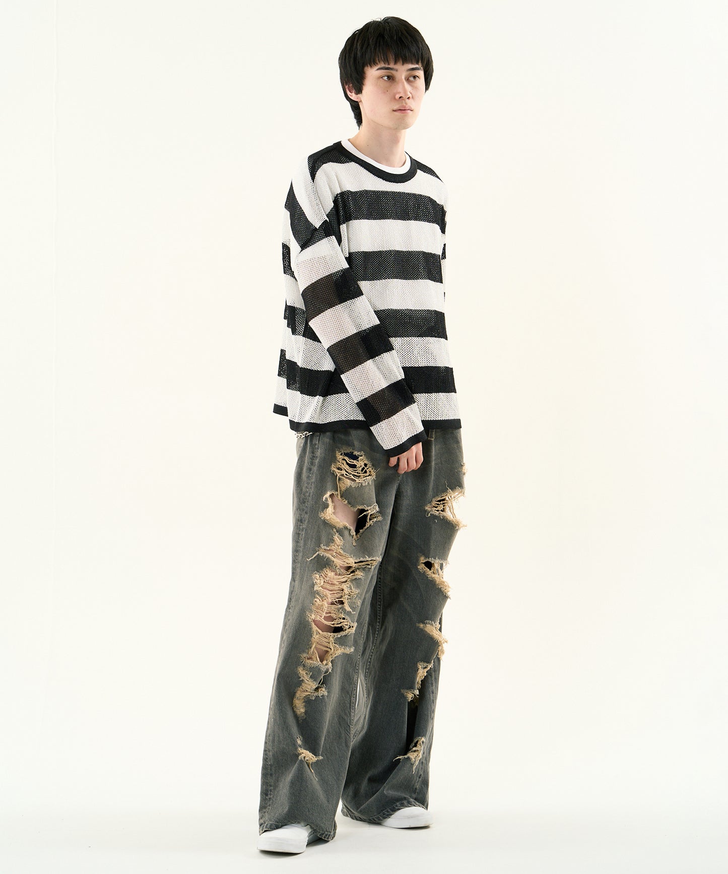 MESH LAME PULLOVER KNIT