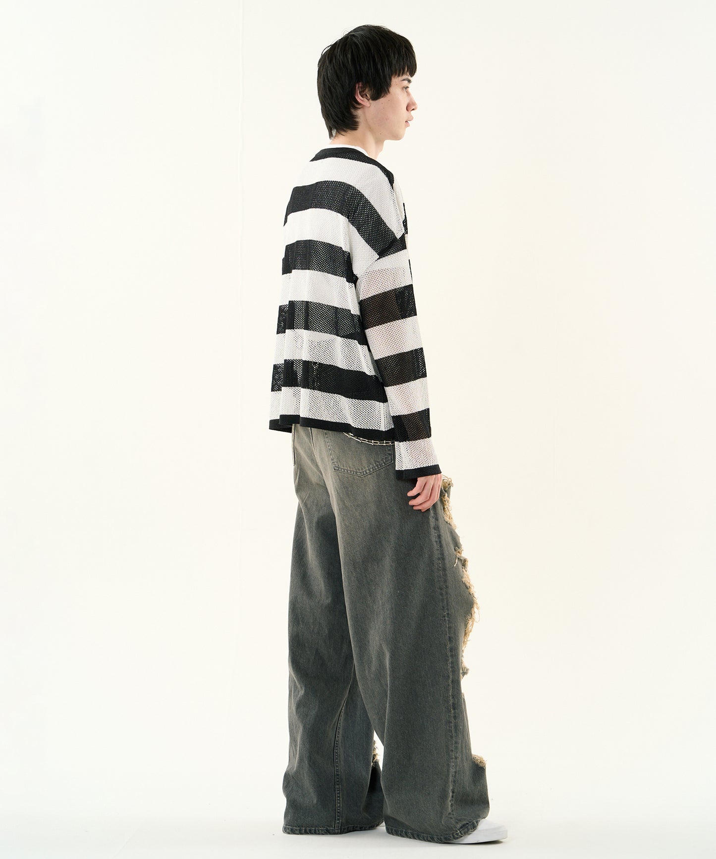 MESH LAME PULLOVER KNIT