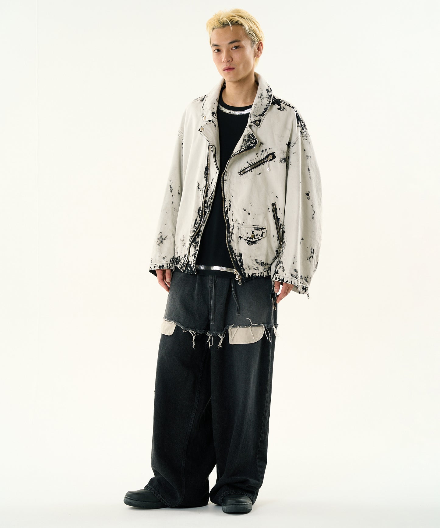 LAYERED DENIM PANTS