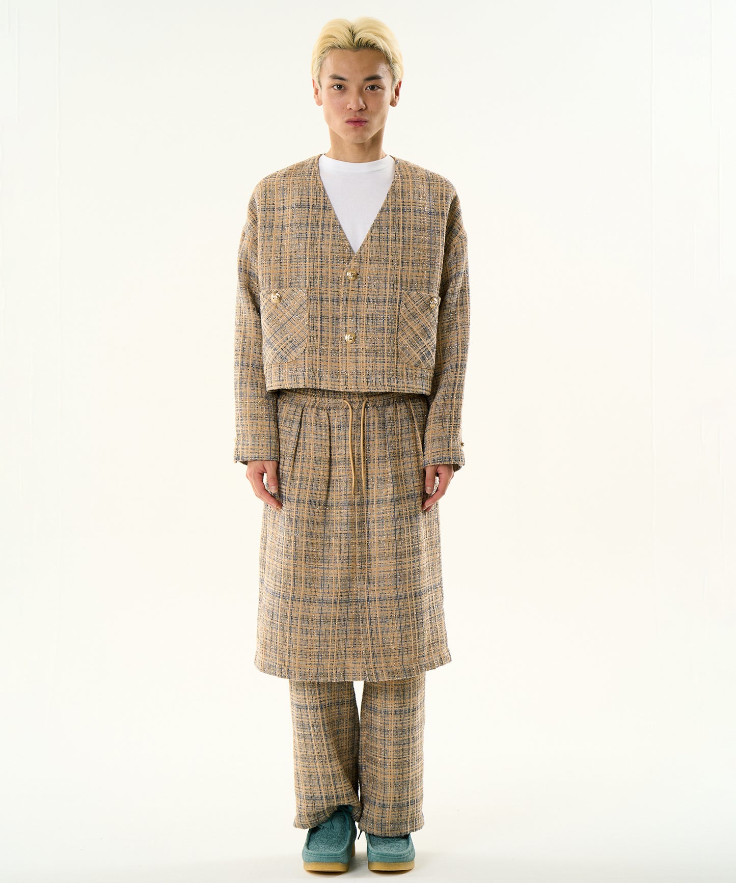 TWEED LAYERED PANTS
