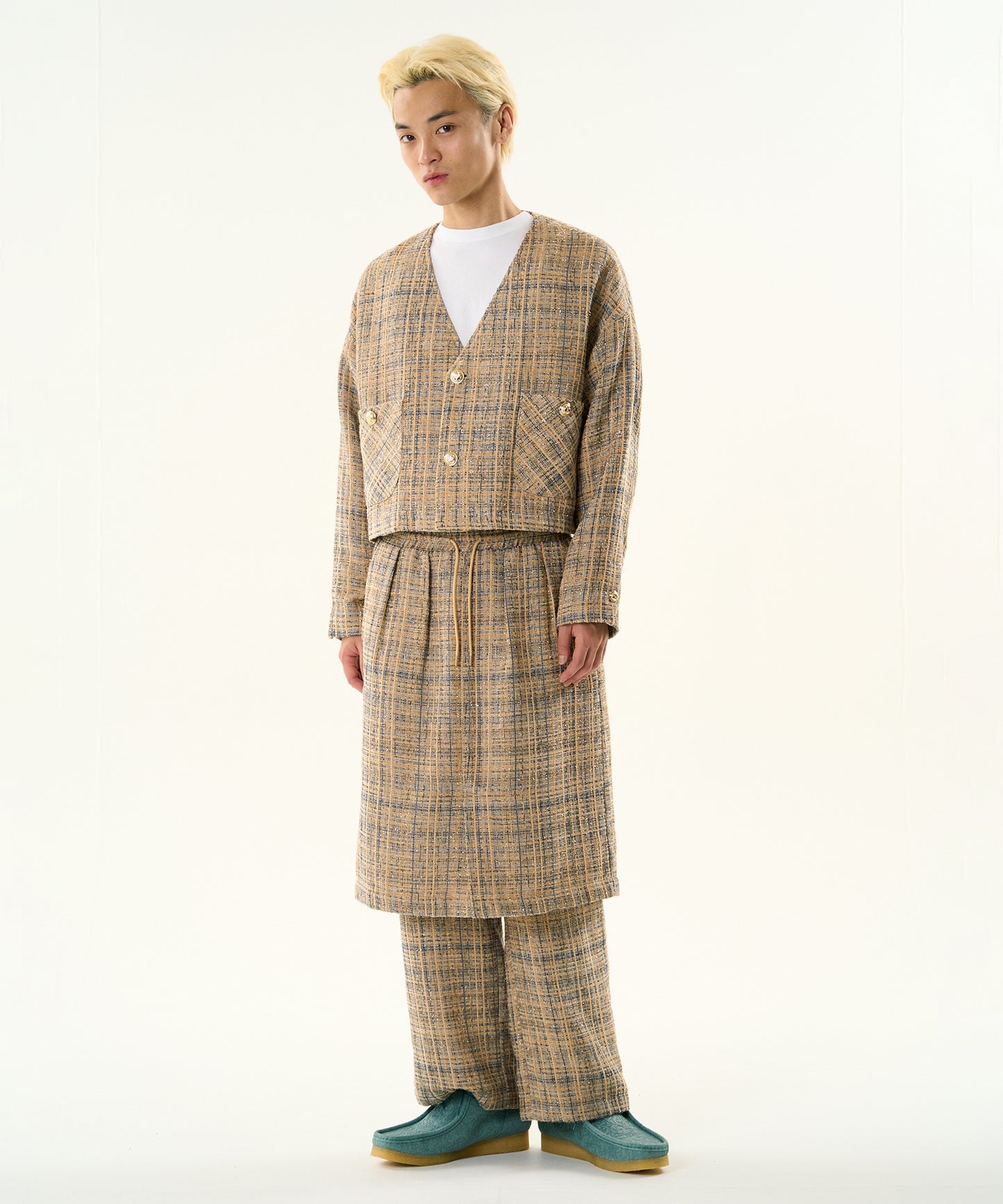 TWEED LAYERED PANTS