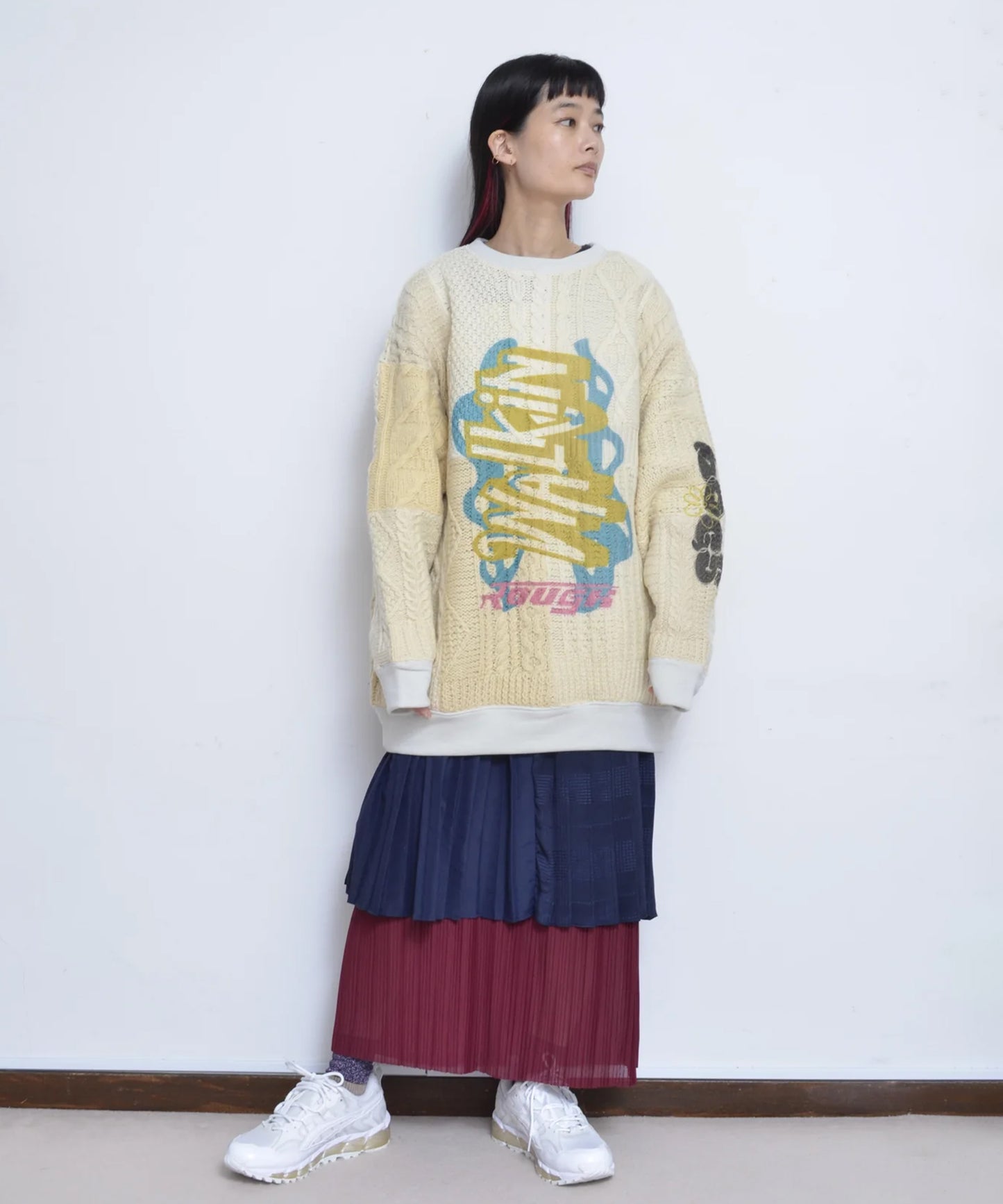 PATCH KNIT P/O(PRINT)