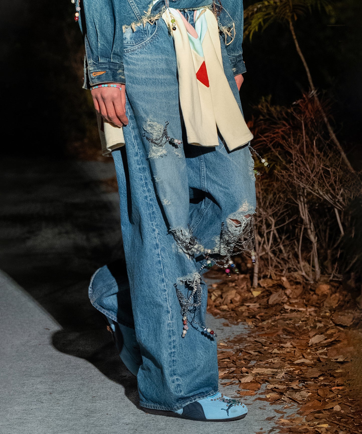 CHAIN DAMEGE DENIM PANTS【8月下旬】