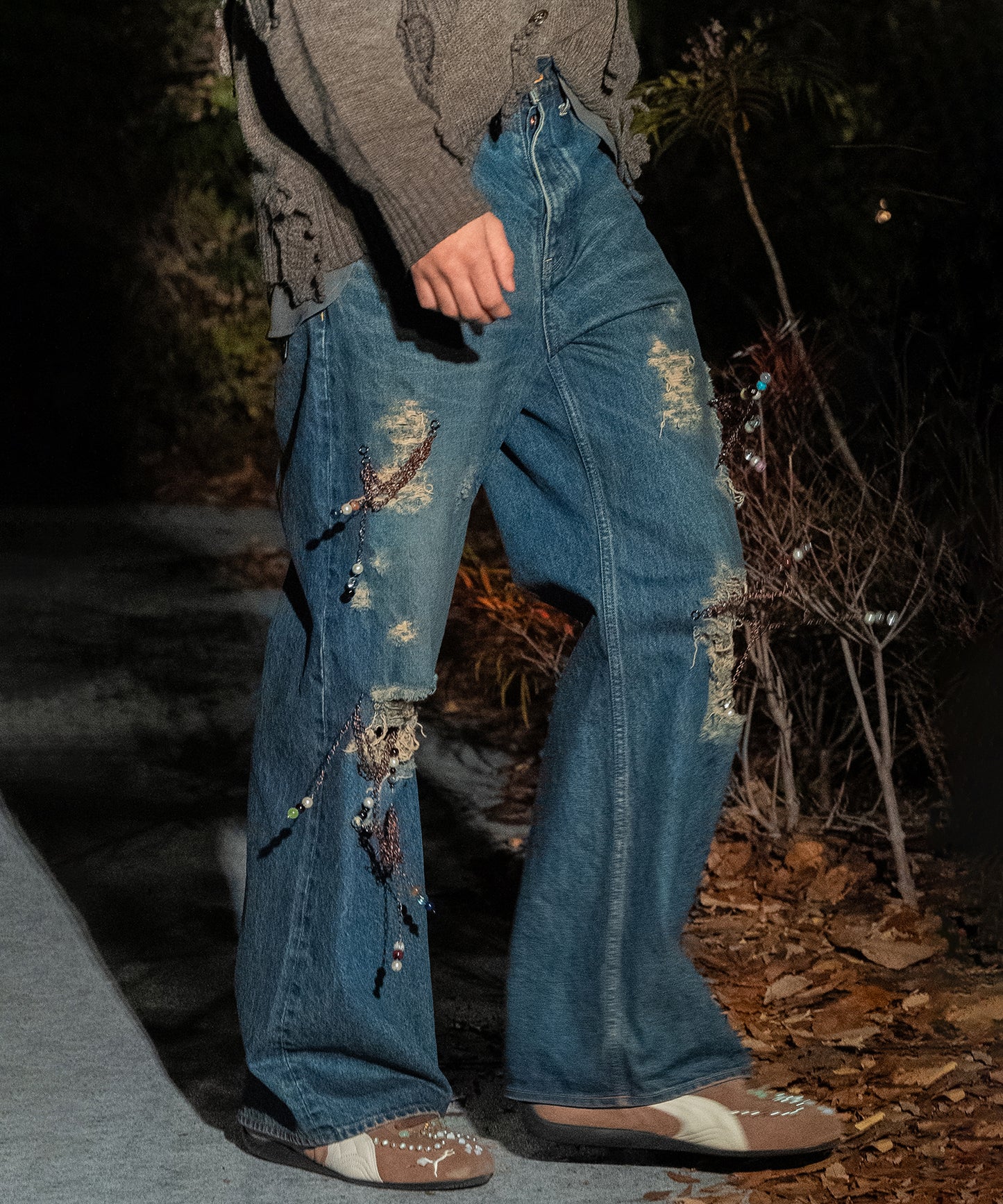 CHAIN DAMEGE DENIM PANTS【8月下旬】