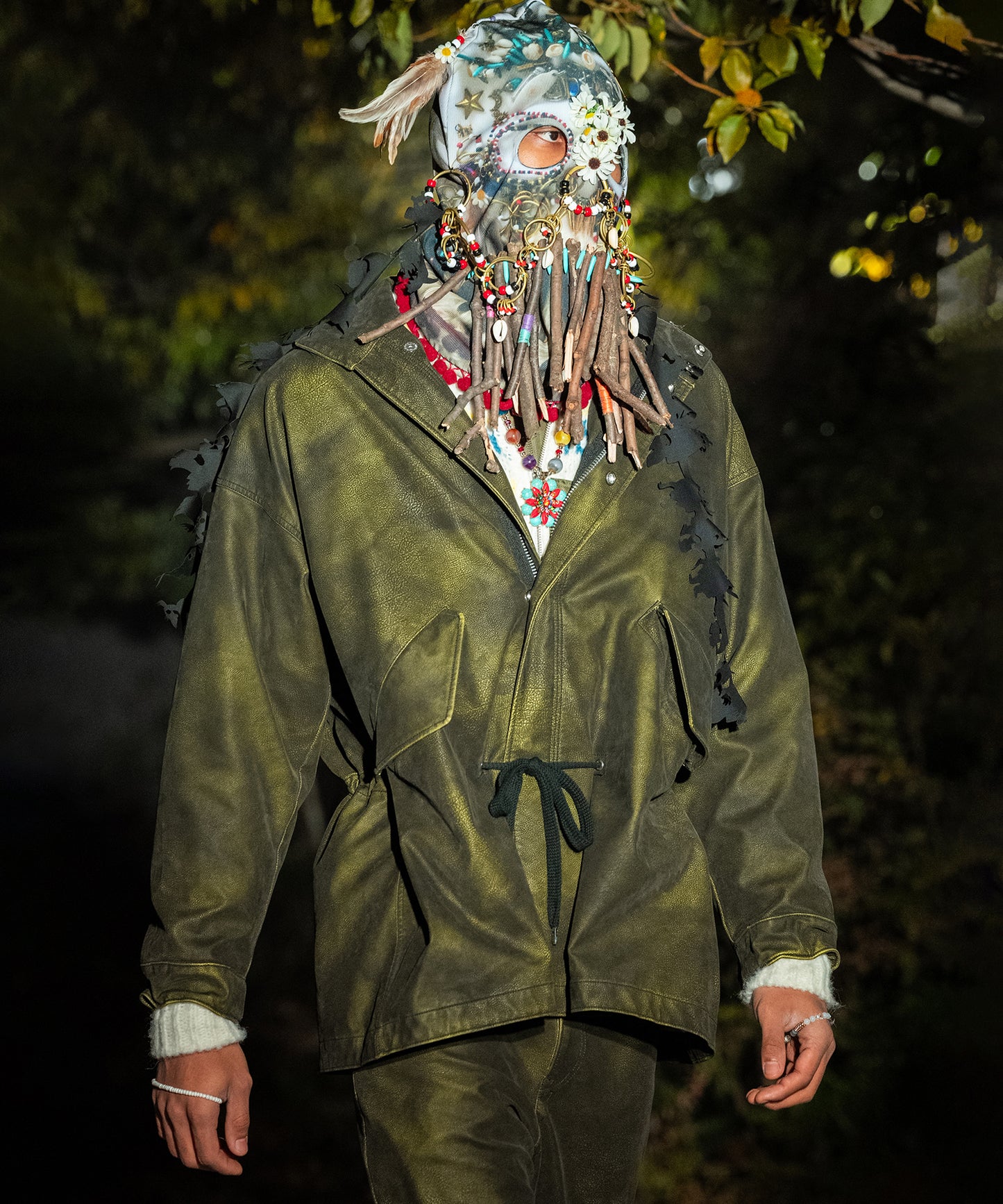 FLOCKING ECO LEATHER COAT【8月下旬】