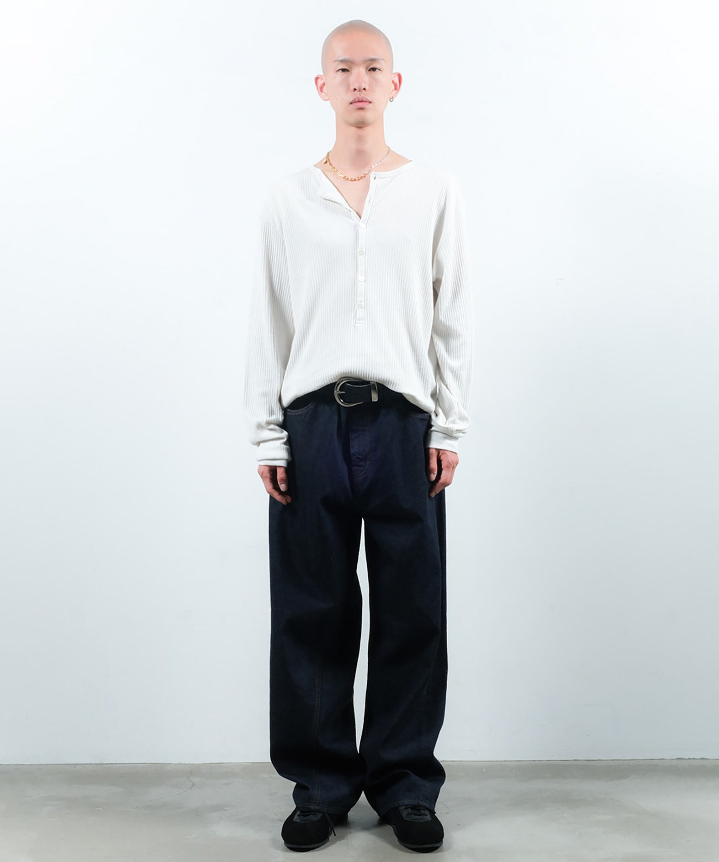 VINTAGE LIGHT RIB HENRY NECK L/S