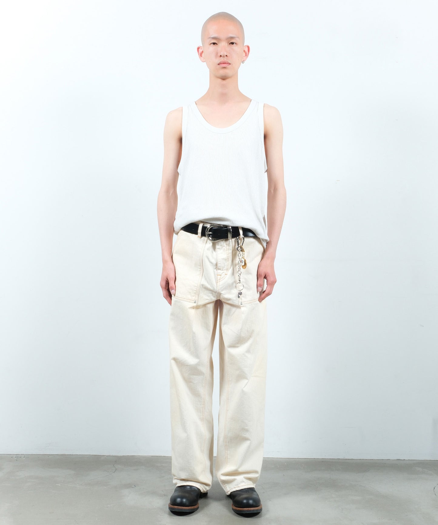 BAKER TUCK HERRINGBONE PANTS