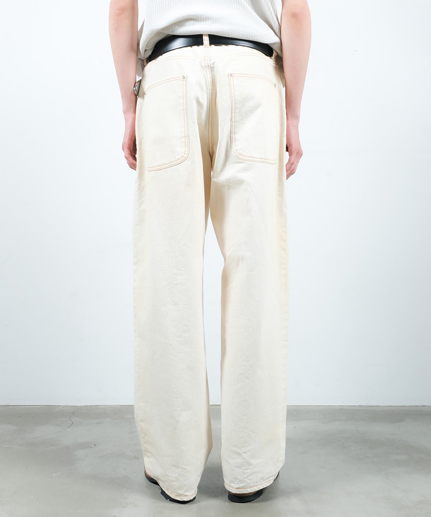 BAKER TUCK HERRINGBONE PANTS