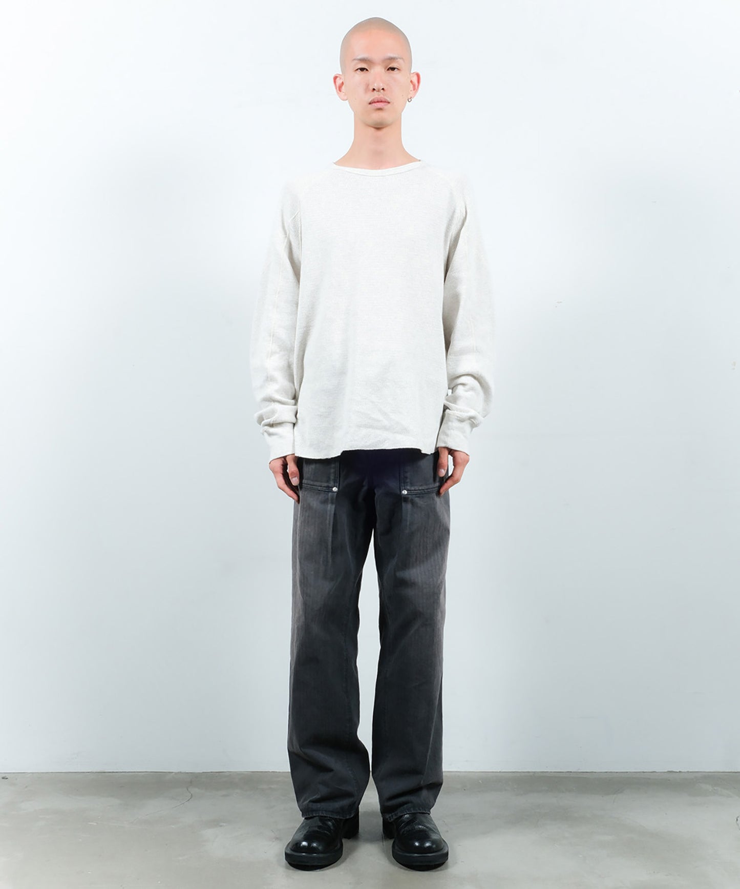 BAKER TUCK HERRINGBONE PANTS
