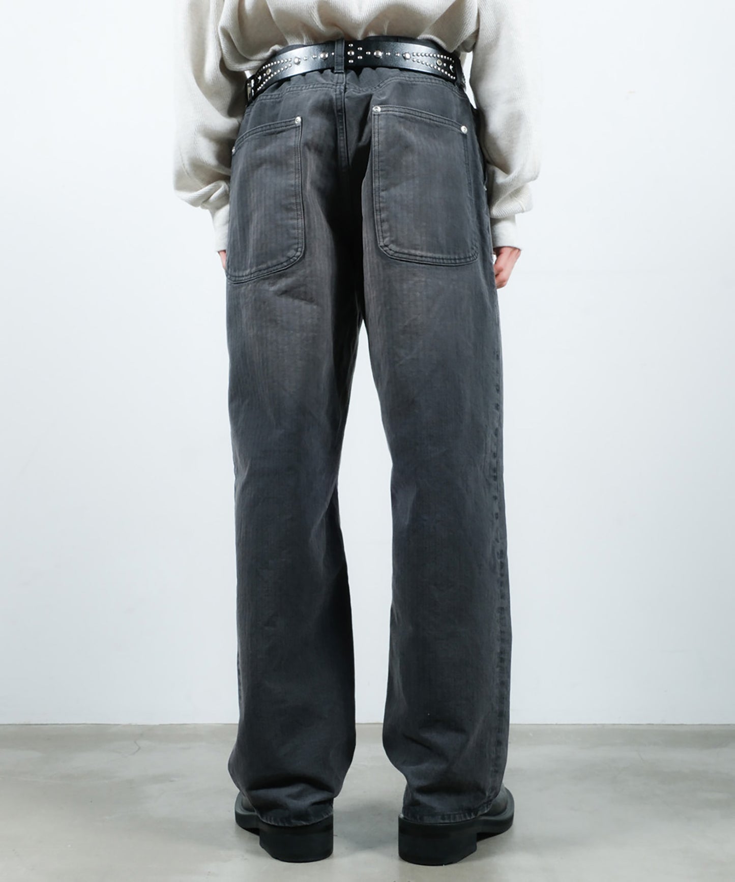 BAKER TUCK HERRINGBONE PANTS