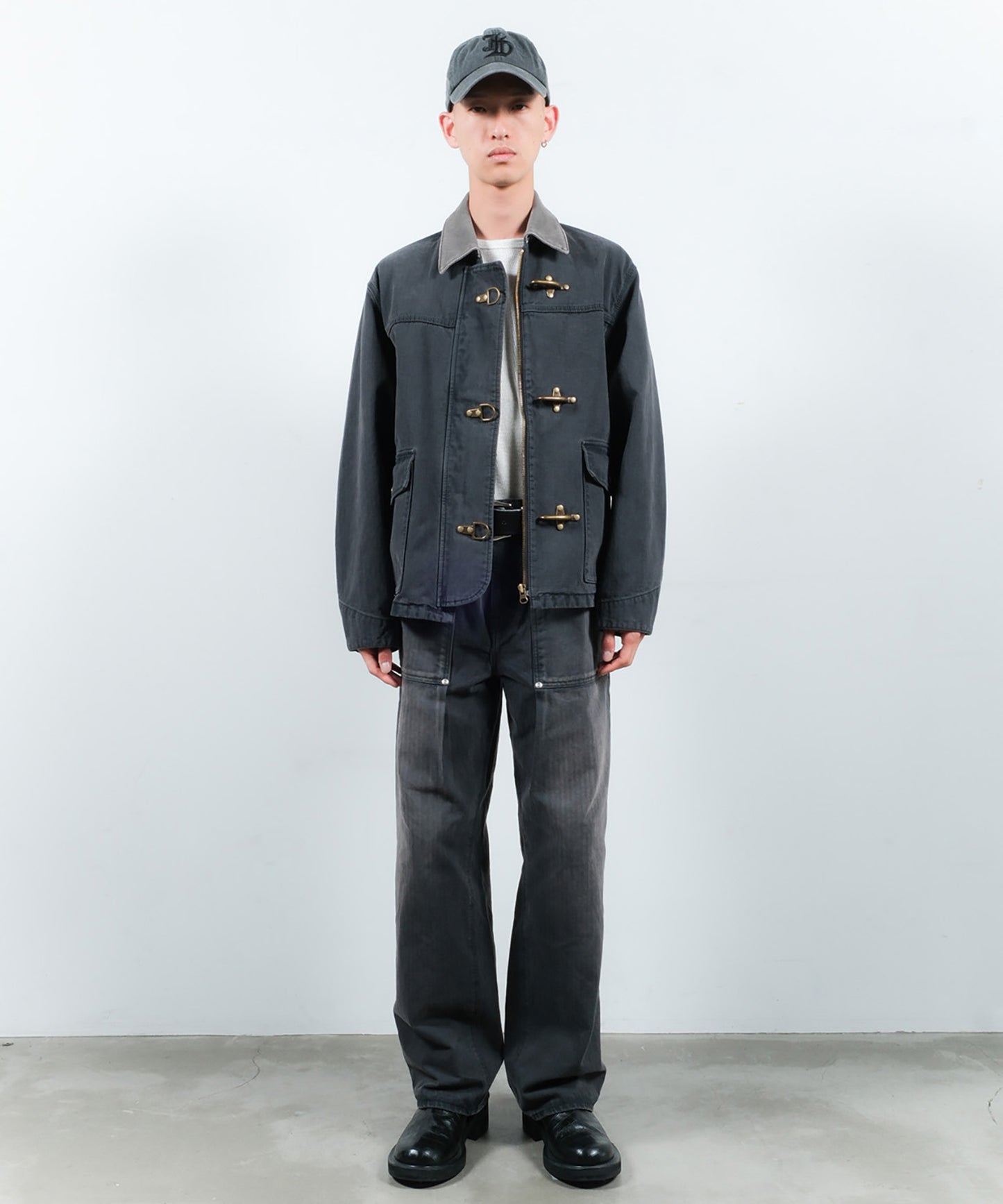 BAKER TUCK HERRINGBONE PANTS