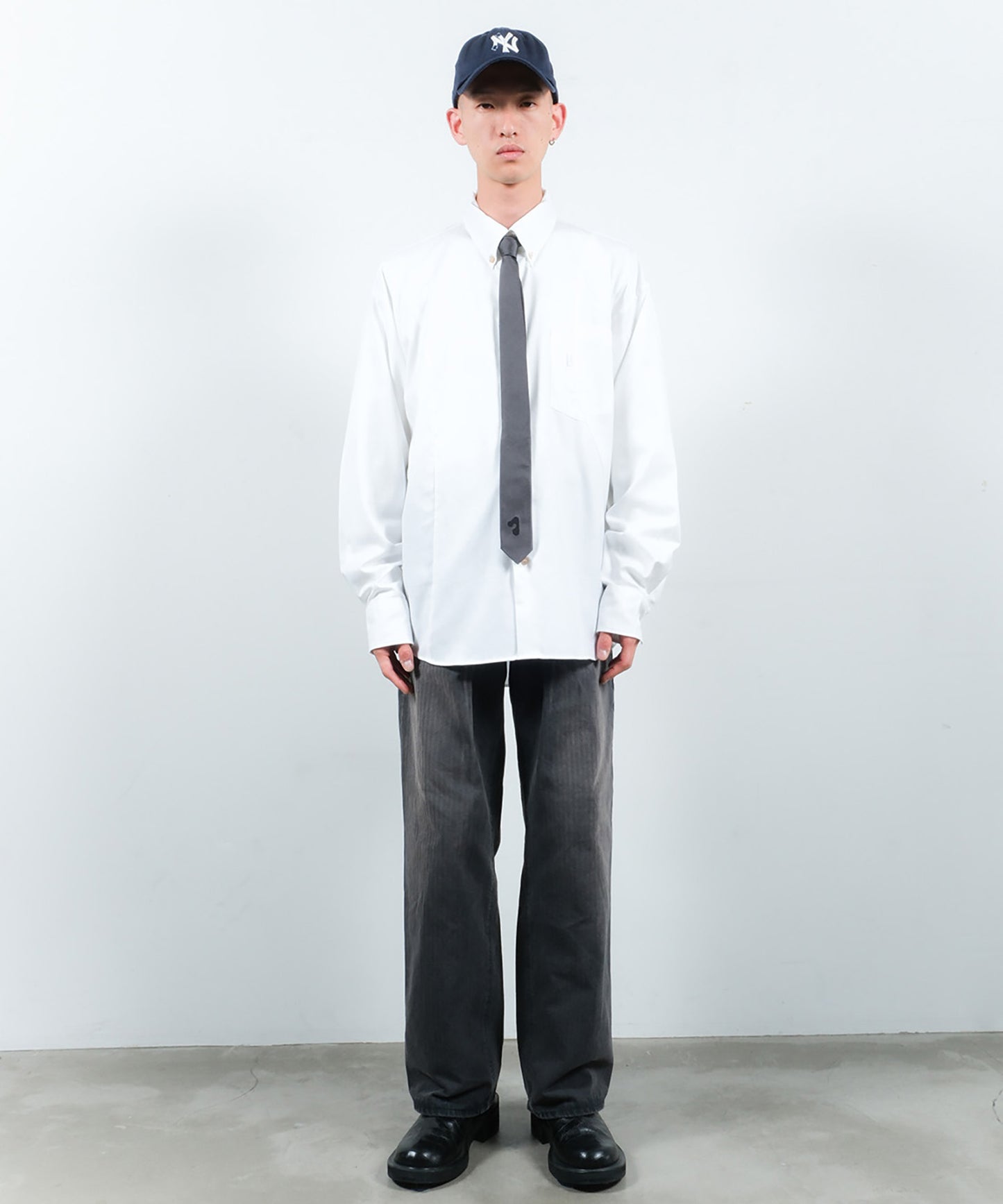 BAKER TUCK HERRINGBONE PANTS