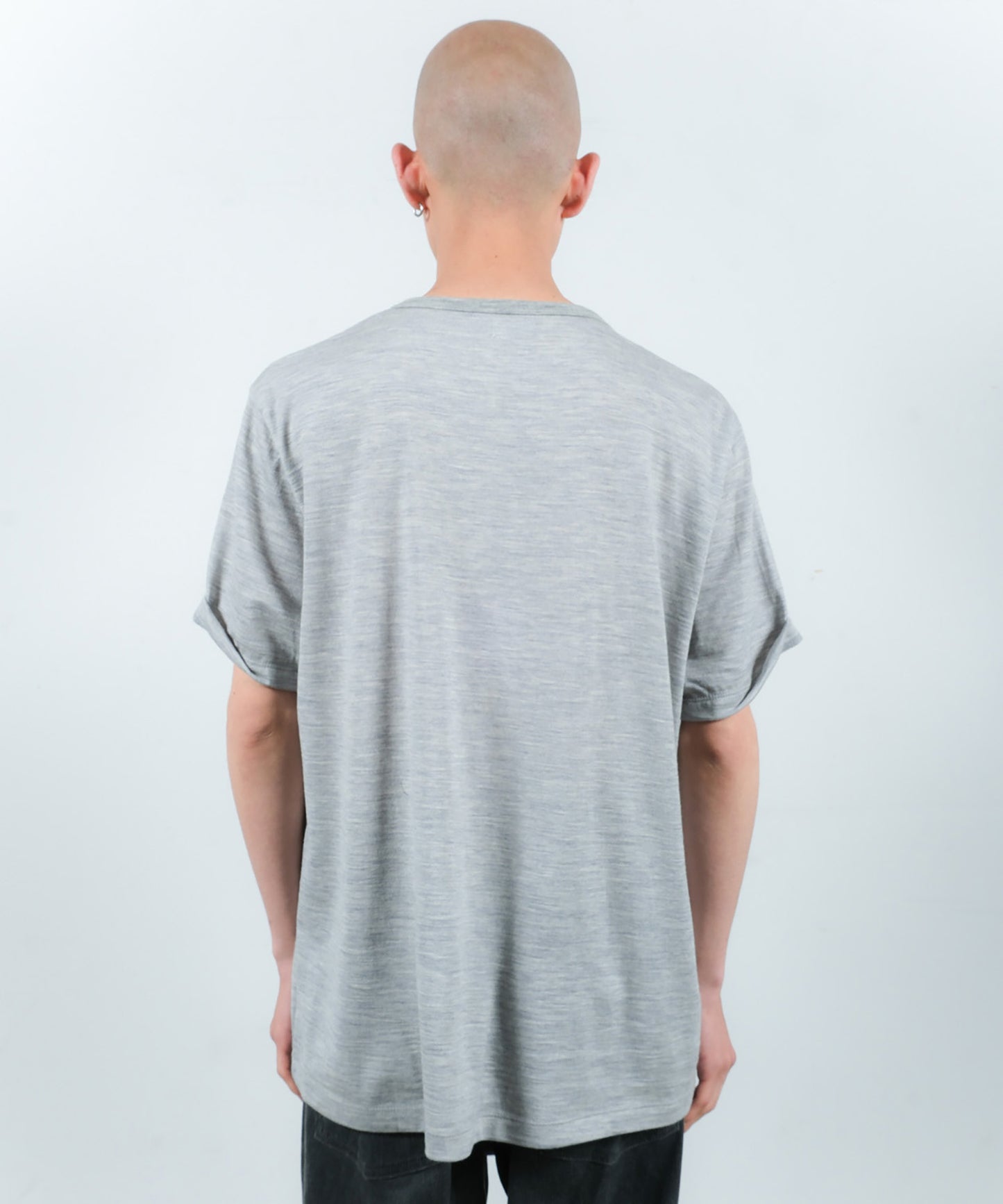 SLEEVE ROLL UP WOOL TEE