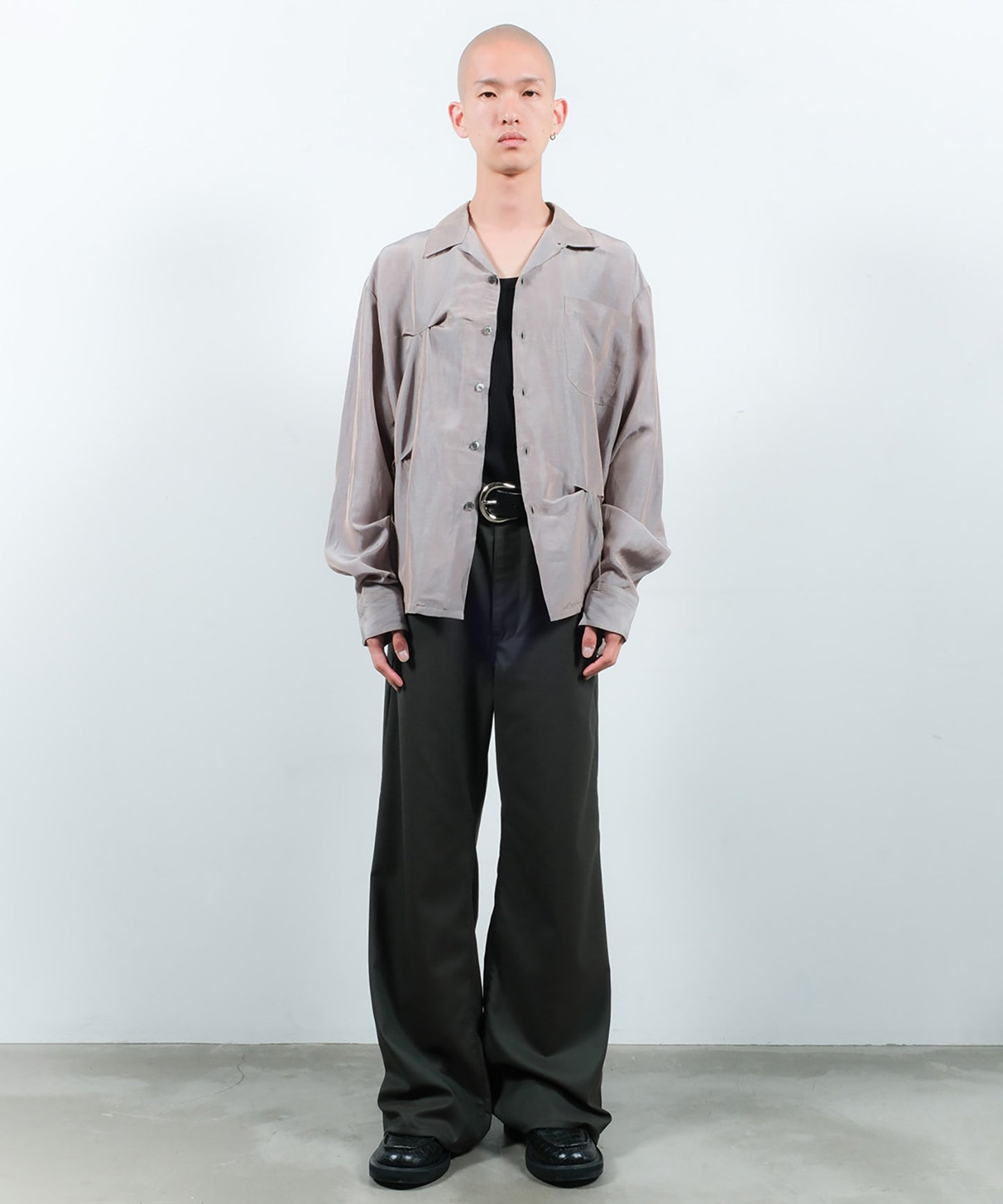 HAND STITCH OPEN COLLAR SHIRT