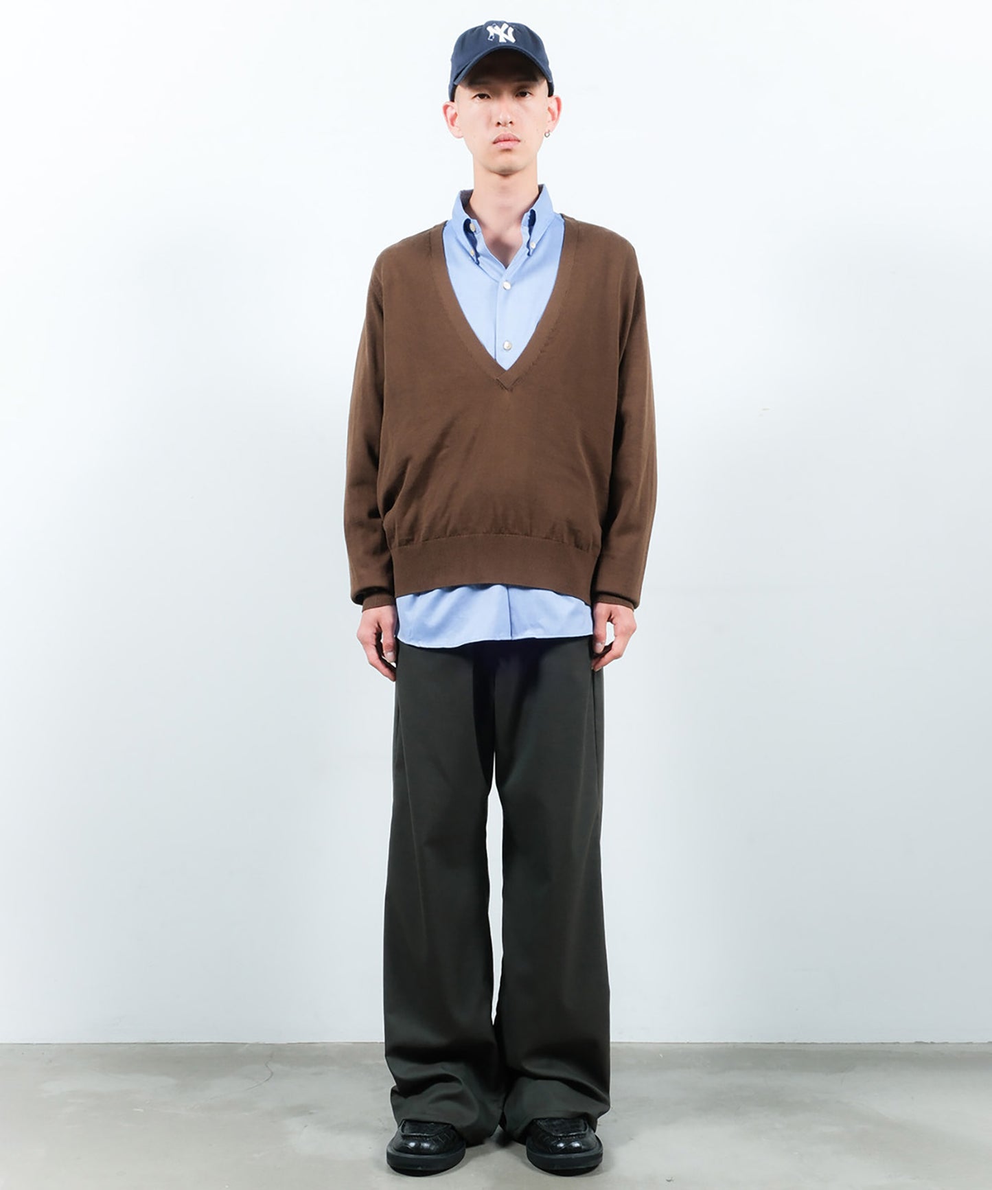 COTTON SILK V NECK KNIT
