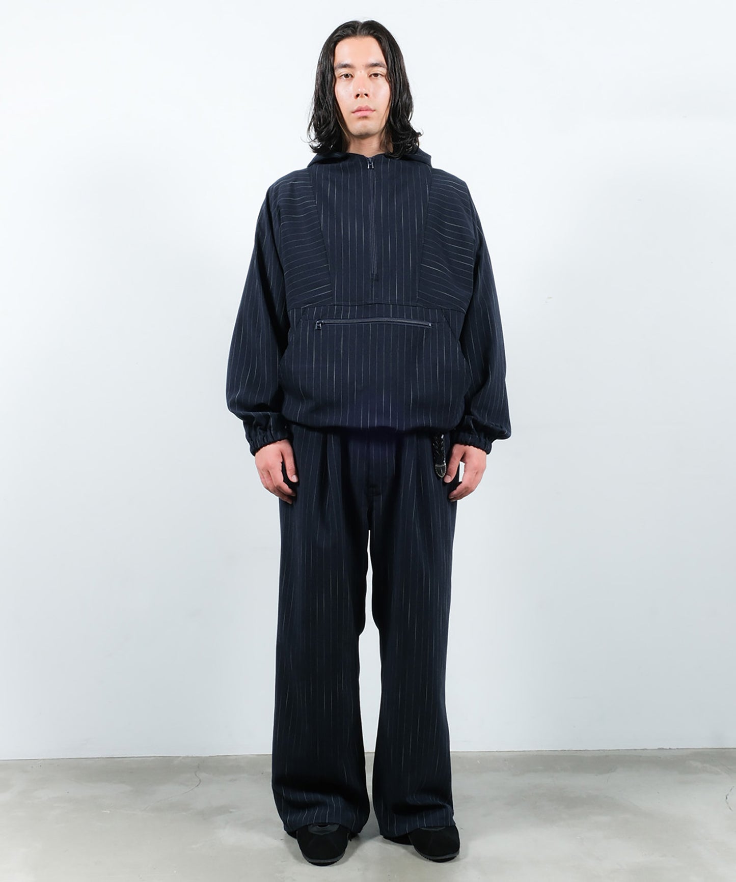 STRIPE WIDE ONE TUCK PANTS