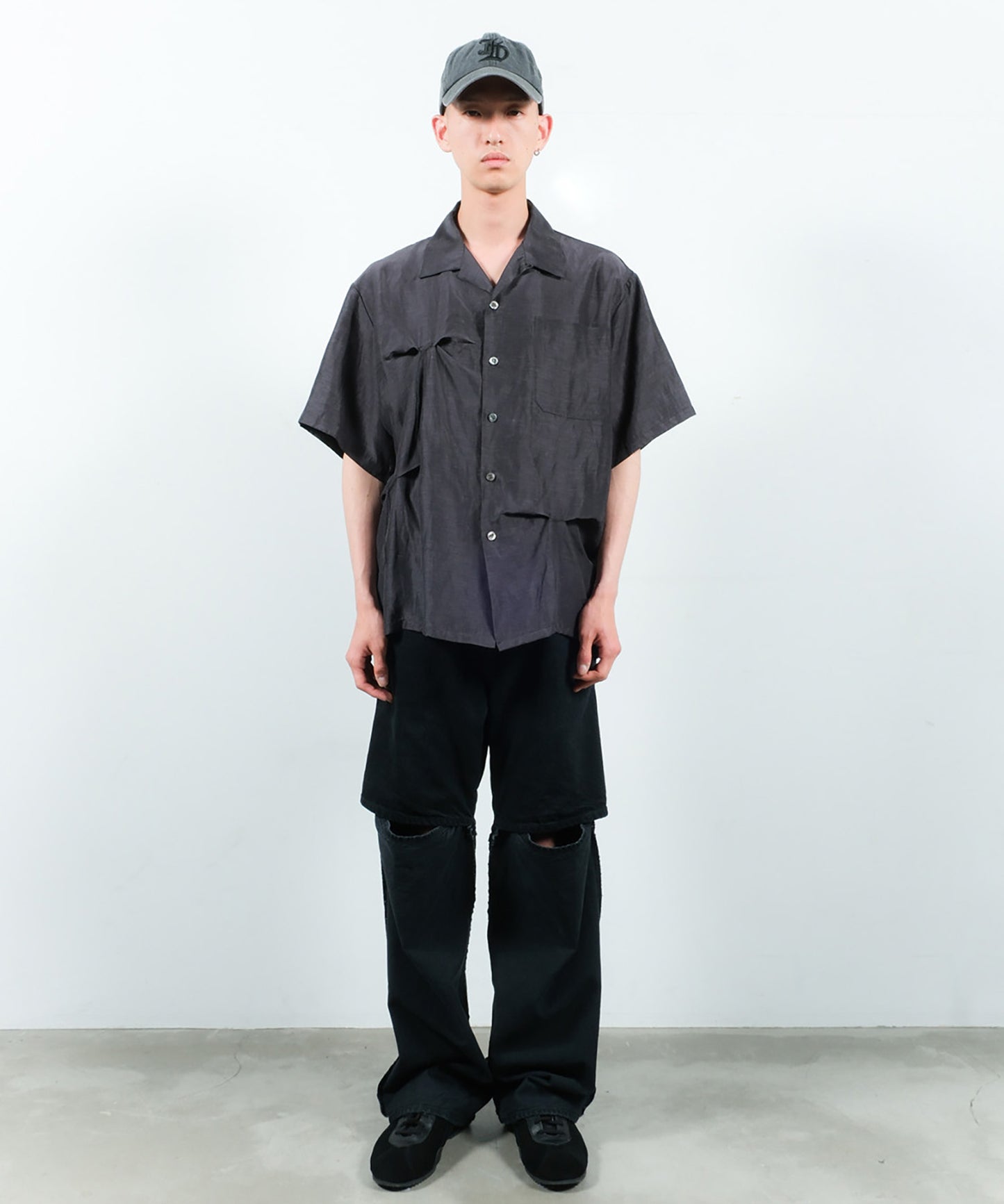 HAND STITCH OPEN COLLAR SHIRT S/S