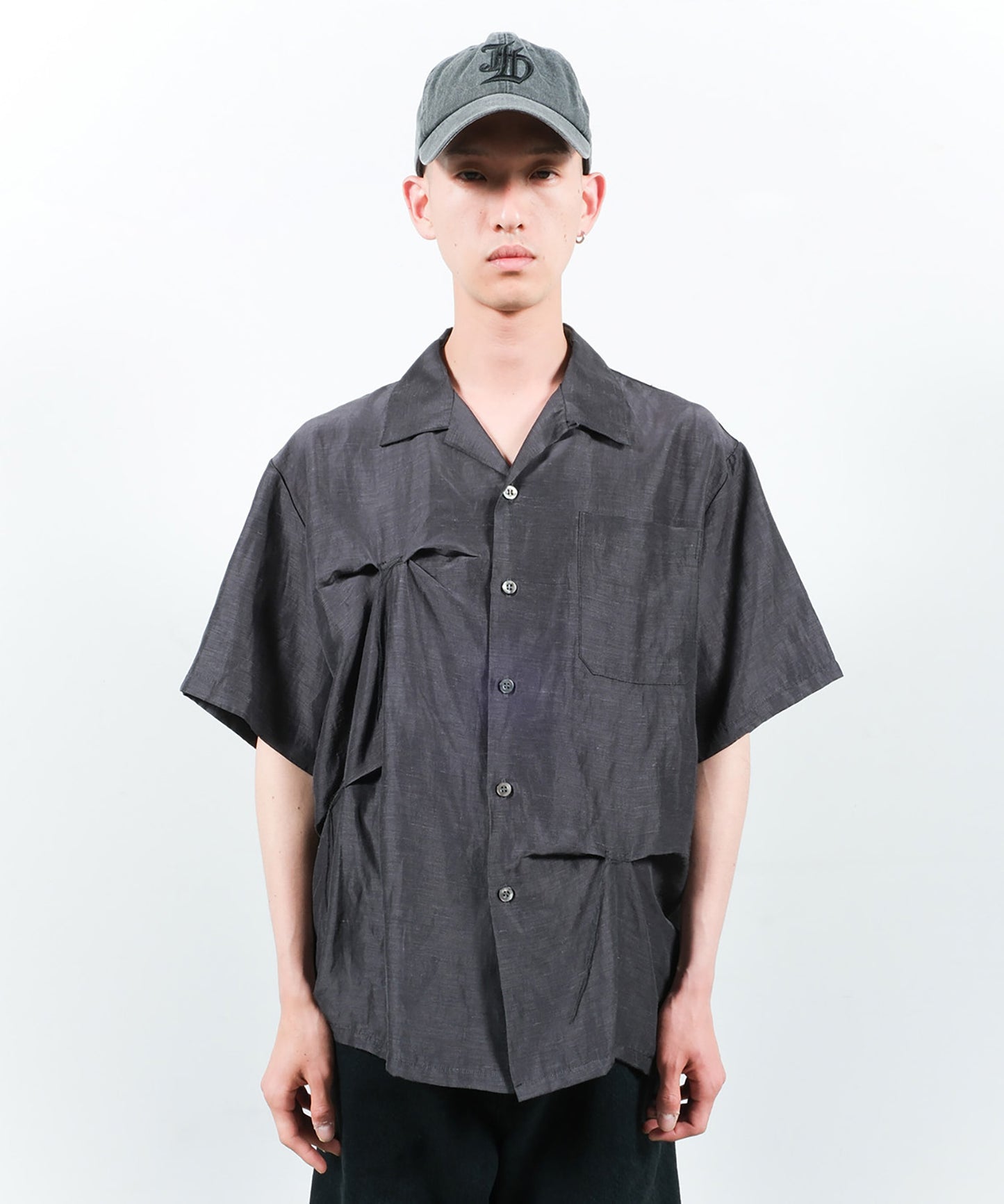 HAND STITCH OPEN COLLAR SHIRT S/S