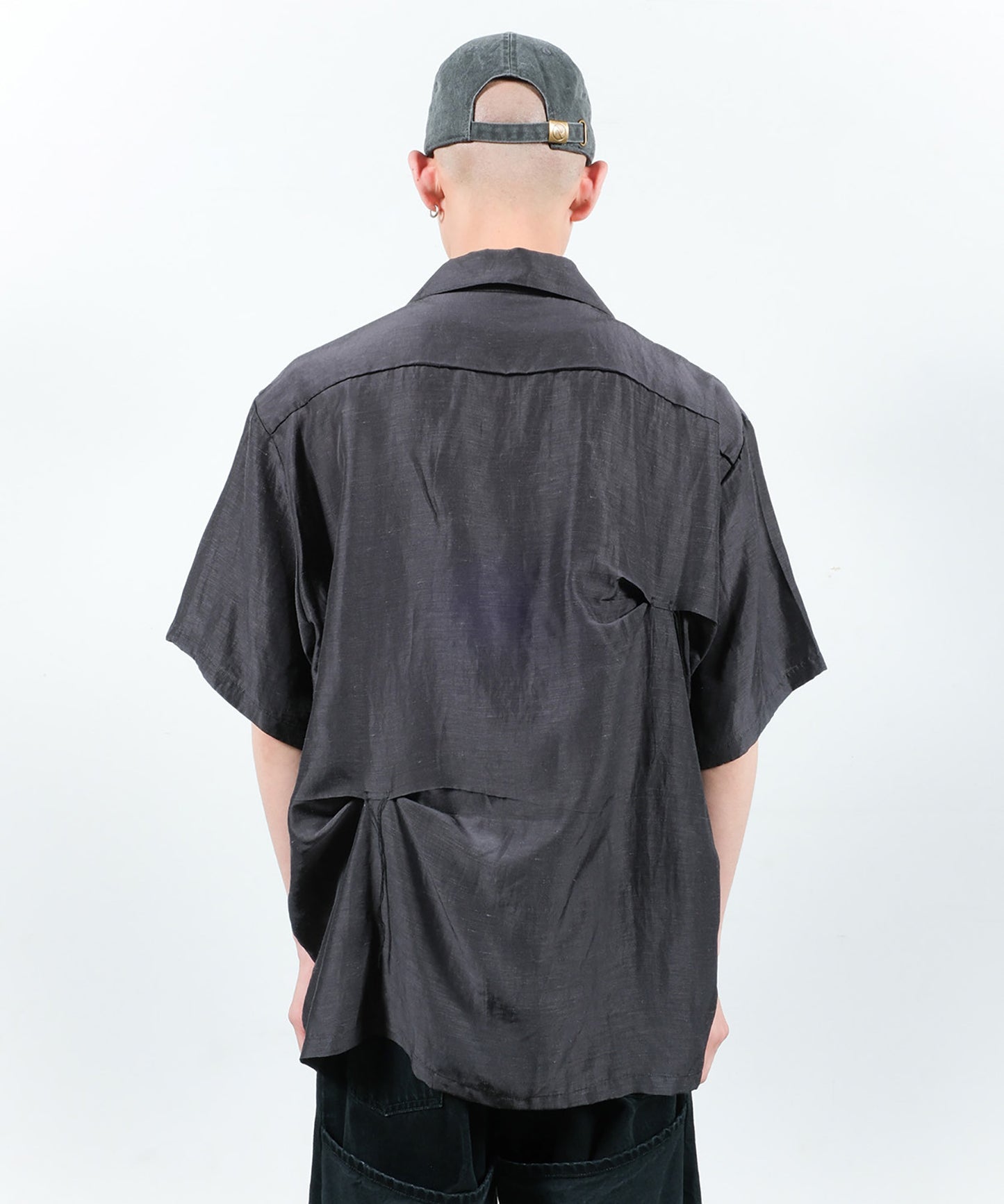 HAND STITCH OPEN COLLAR SHIRT S/S