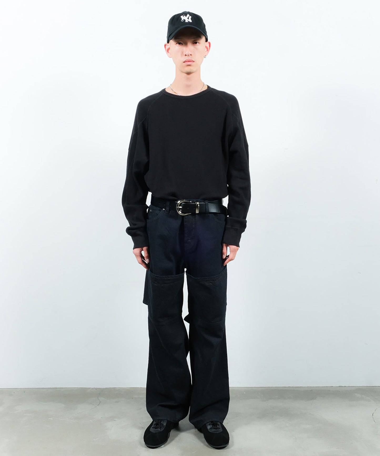 KNEE HIGH LAYERED COATED DENIM